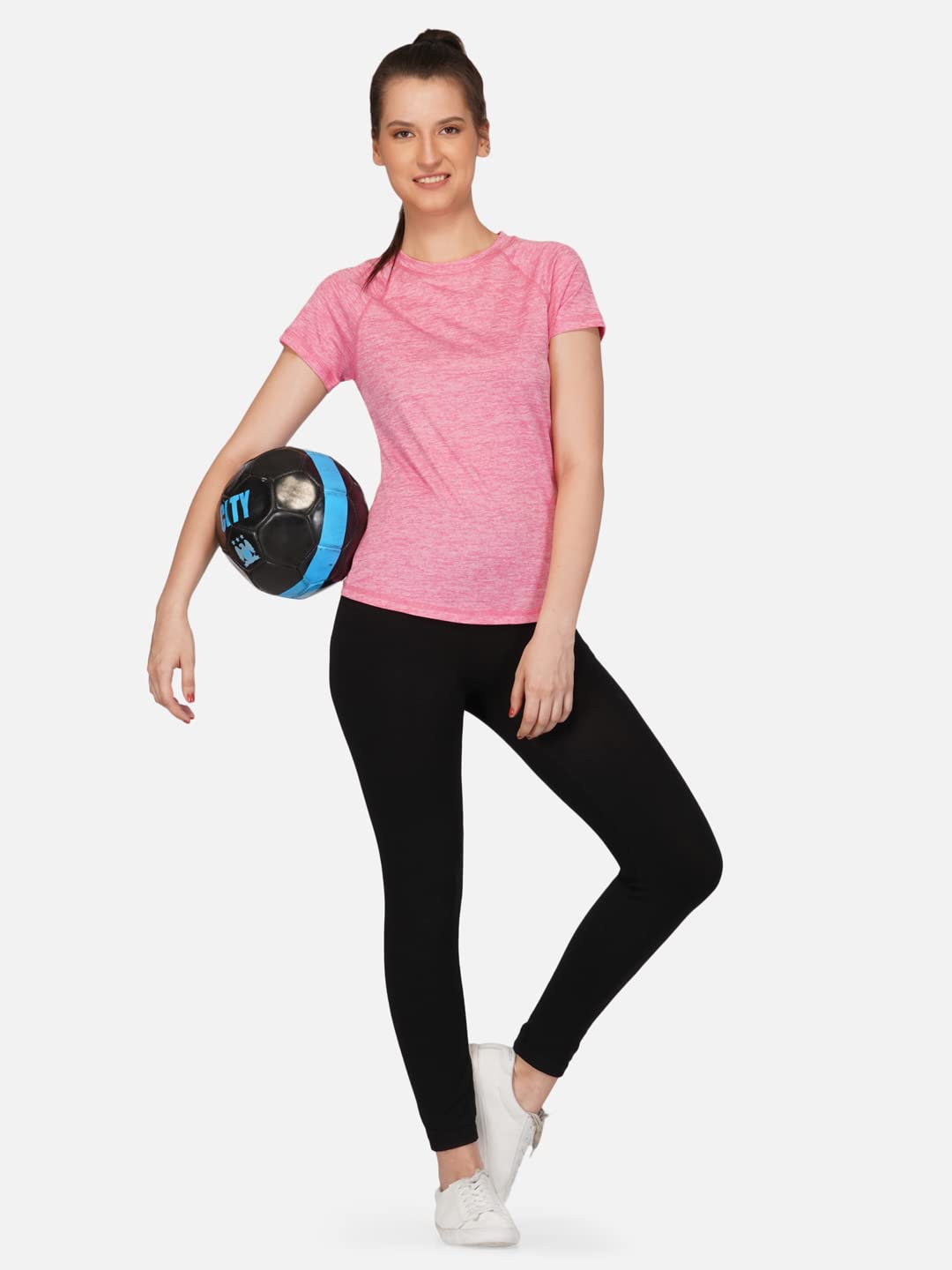Women's Activewear Dri-Fit Sports T-Shirt - Breathable Workout Top for Running, Yoga & Gym (Pink, Size S) - Perfect for Fitness & Casual Wear