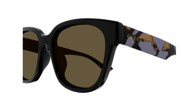 Gucci GG1430SK 004 Black Havana/Brown Square Men's Sunglasses - Classic Designer Shades for Men, UV Protection, Fashionable Square Frame | Perfect for Driving, Outdoor Activities & Everyday Style