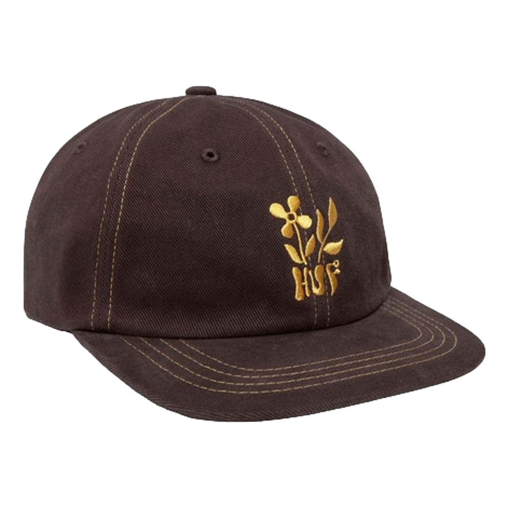 HUF JP Blossom 6-Panel Snapback Hat - Brown Baseball Cap for Men & Women - Streetwear Fashion Accessory for Skateboarding, Hip Hop Style & Outdoor Activities