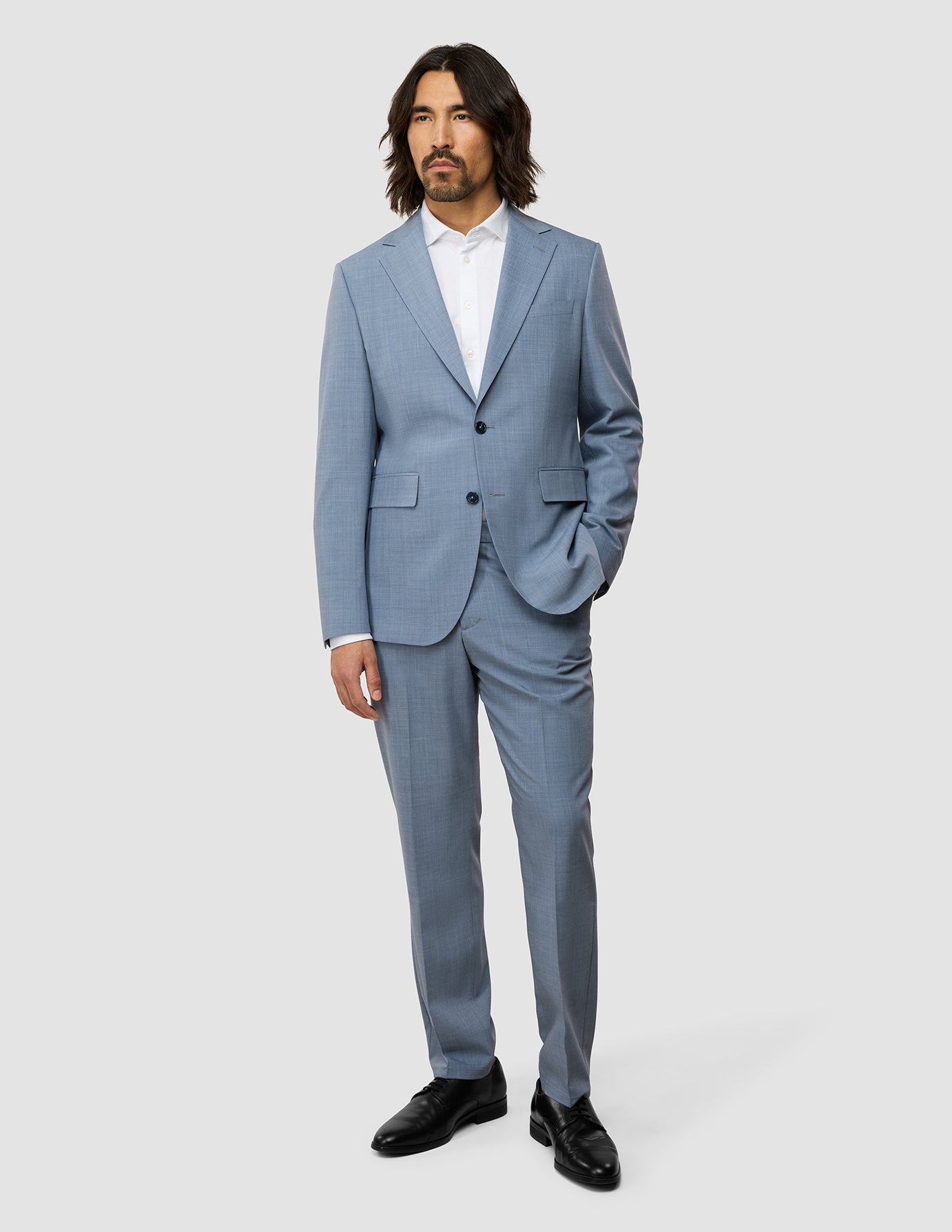 Tech Wool Blazer for Men - Light Blue Slim Fit Business Jacket - Perfect for Office Wear & Formal Occasions