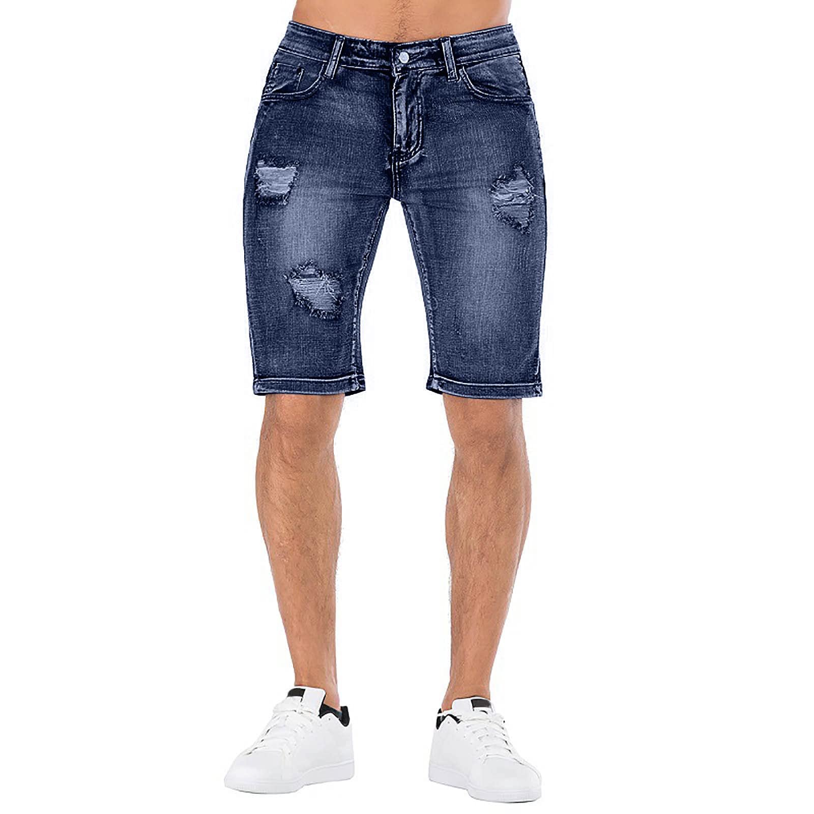 Ripped Distressed Denim Jeans for Men - High Waist Retro Stretch Skinny Jeans | Summer Fashion Pants | Perfect for Casual Wear, Street Style & Night Out