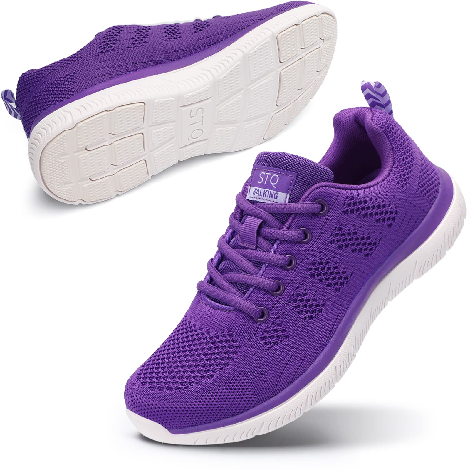 STQ Women's Lightweight Tennis Shoes - Comfortable Lace-Up Walking Sneakers for Athletic Training, Gym Workouts & Cross Training | Perfect for Running, Jogging & Casual Wear