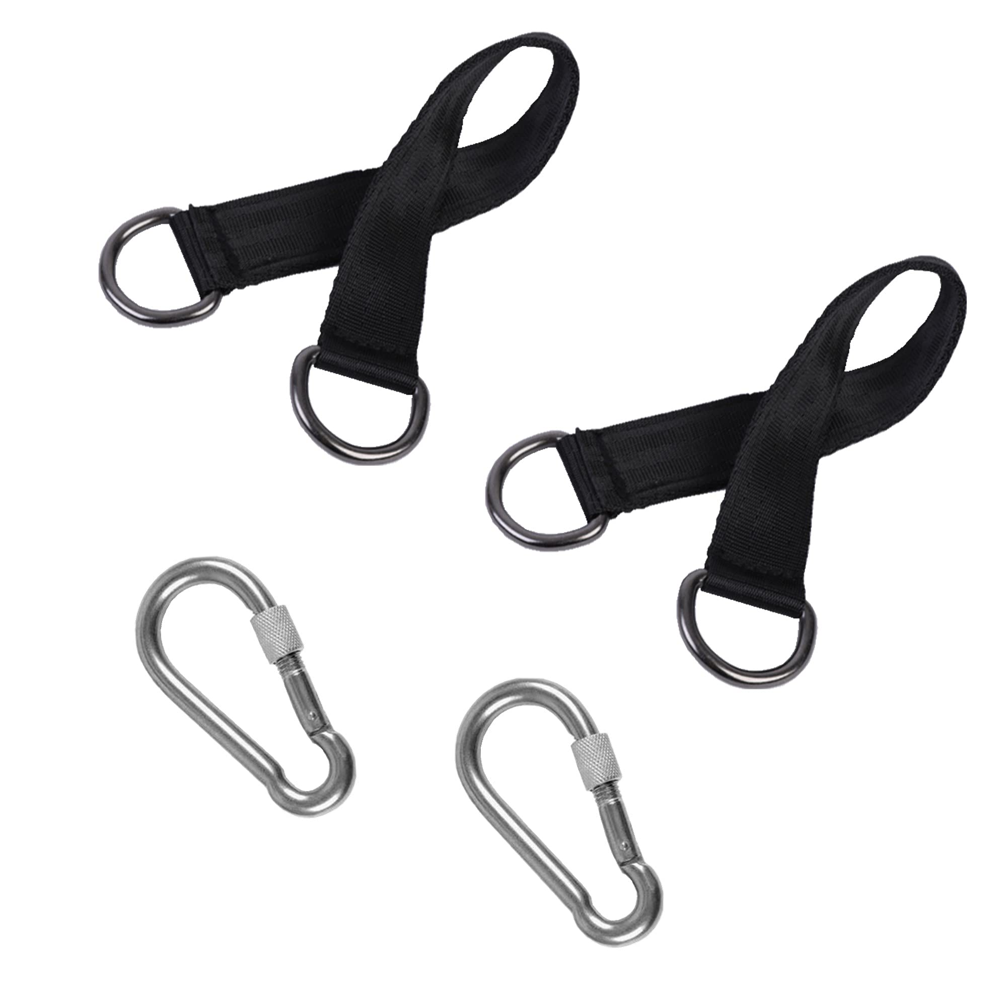 Heavy Duty Tree Swing Straps 2 Pack - 9.84 Inch Hammock Hanging Kit with Safety Lock Carabiner Hooks for Outdoor Swings, Yoga Hammocks, Gym Equipment & Pulley Systems - Perfect for Backyard, Park & Camping Use