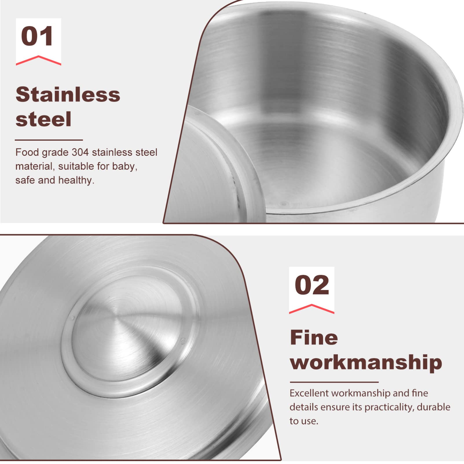 YARNOW Stainless Steel Steamed Egg Bowl with Lid - 4.7 x 2.2 Inch, 17.6 Oz Metal Mixing Bowl for Cooking, Baking & Food Prep - Perfect for Steaming Eggs, Soup, Desserts & Meal Prep
