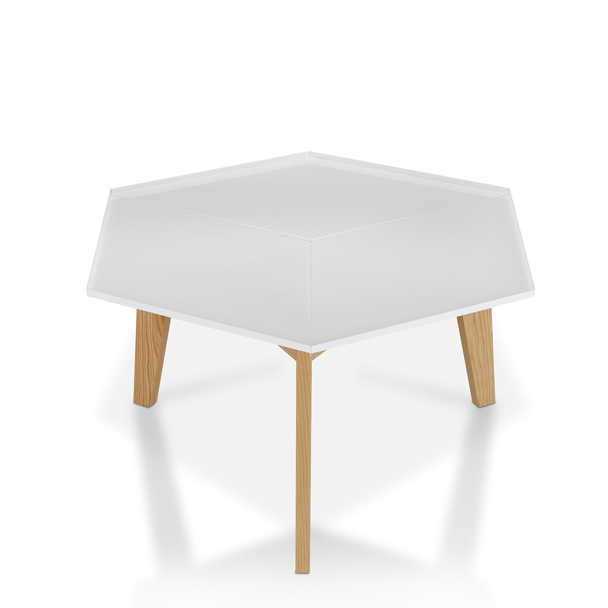 Modern White Adom Coffee Table for Living Room - 24/7 Shop at Home - Perfect for Family Gatherings & Relaxing with Coffee