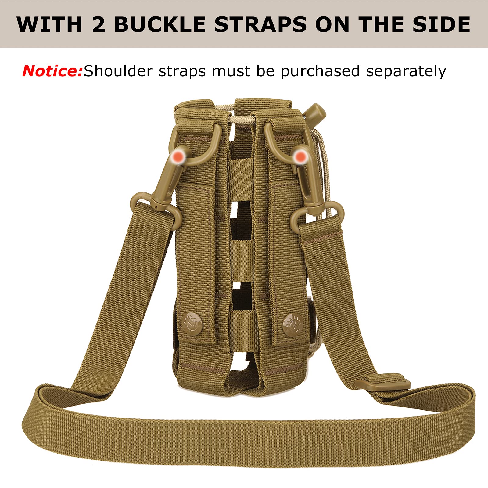 Molle Water Bottle Holder - Tactical Molle Water Bottle Pouch for Backpack Attachment, Durable & Versatile for Outdoor, Hiking, and Military Use