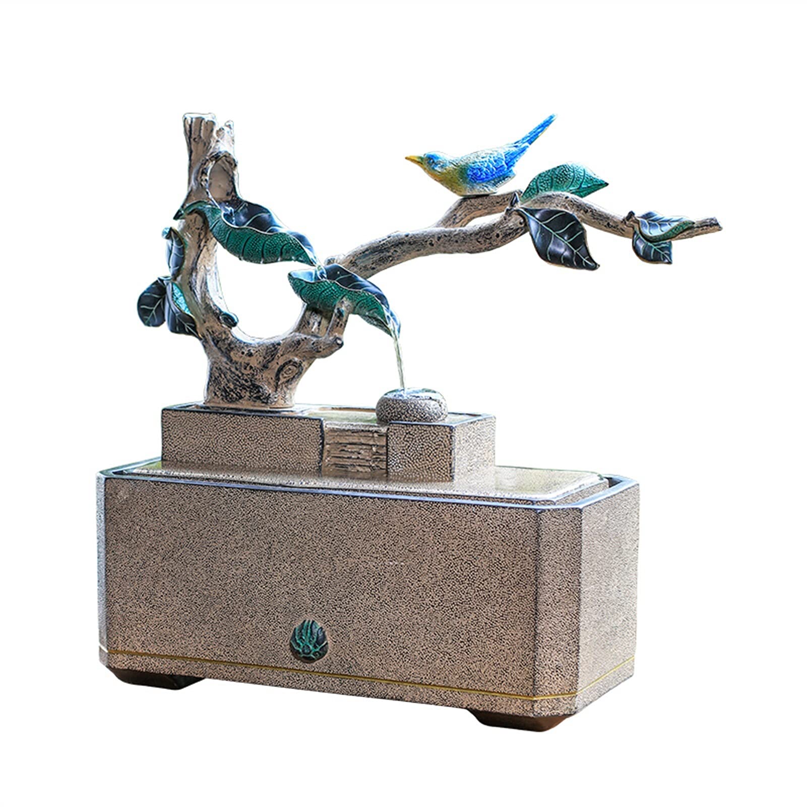 Tabletop Fountain - Zen Waterfall Decor for Living Room, Office Desk, Home & Indoor Spaces | Relaxing Rockery Bonsai Water Feature with Flowing Water Sounds | Perfect for Meditation, Stress Relief & Feng Shui Home Decor