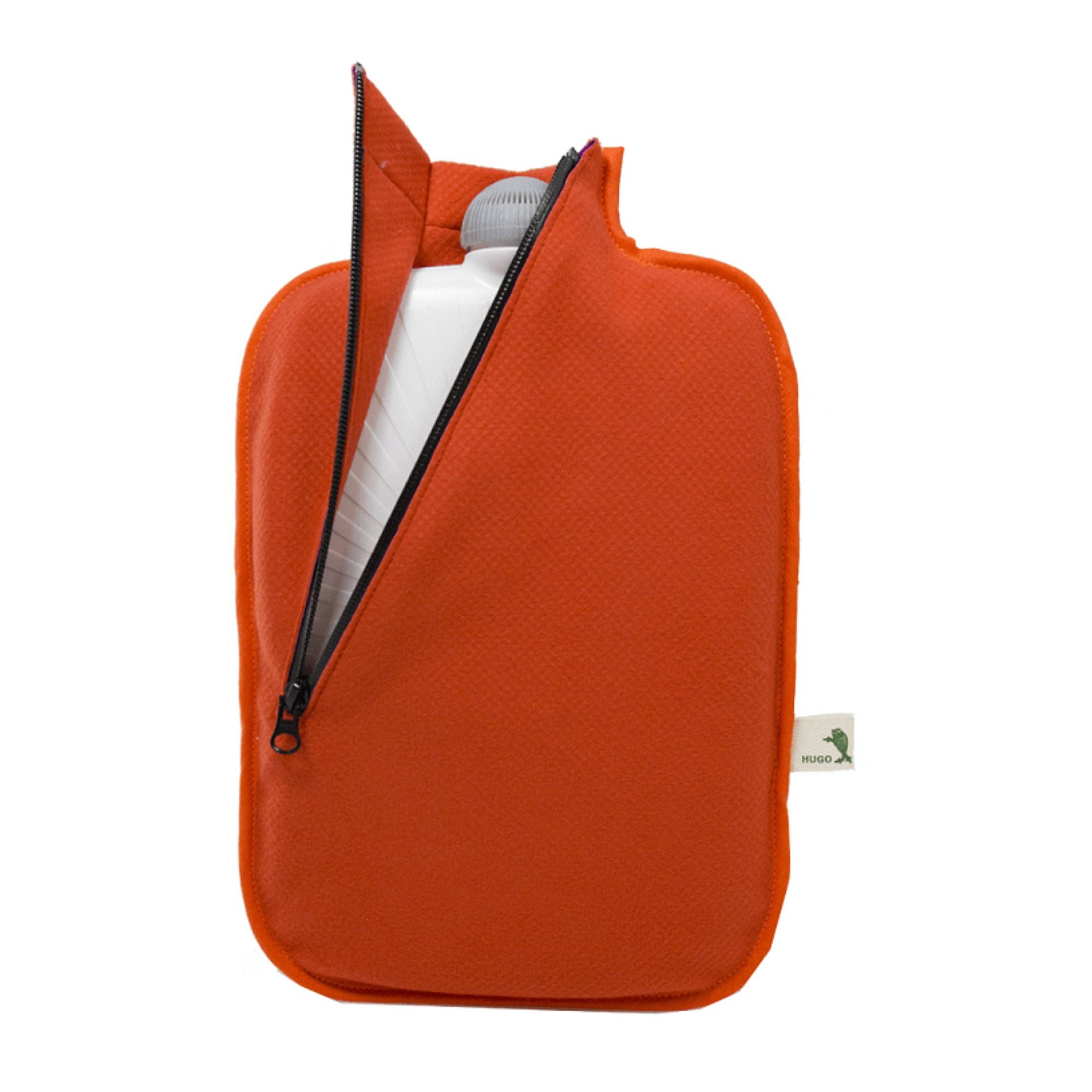 2 Liter Eco-Friendly Hot Water Bottle with Orange Zip Cover (Rubber-Free) - Perfect for Pain Relief, Warmth & Comfort at Home, Office or Travel