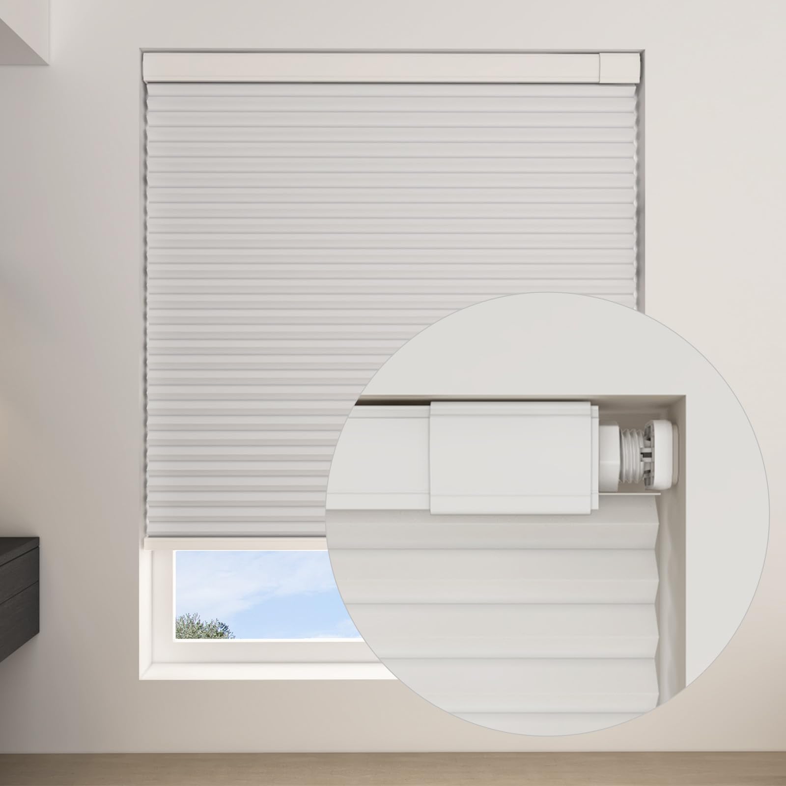 No Drill Cordless Blackout Cellular Shades - 1.5