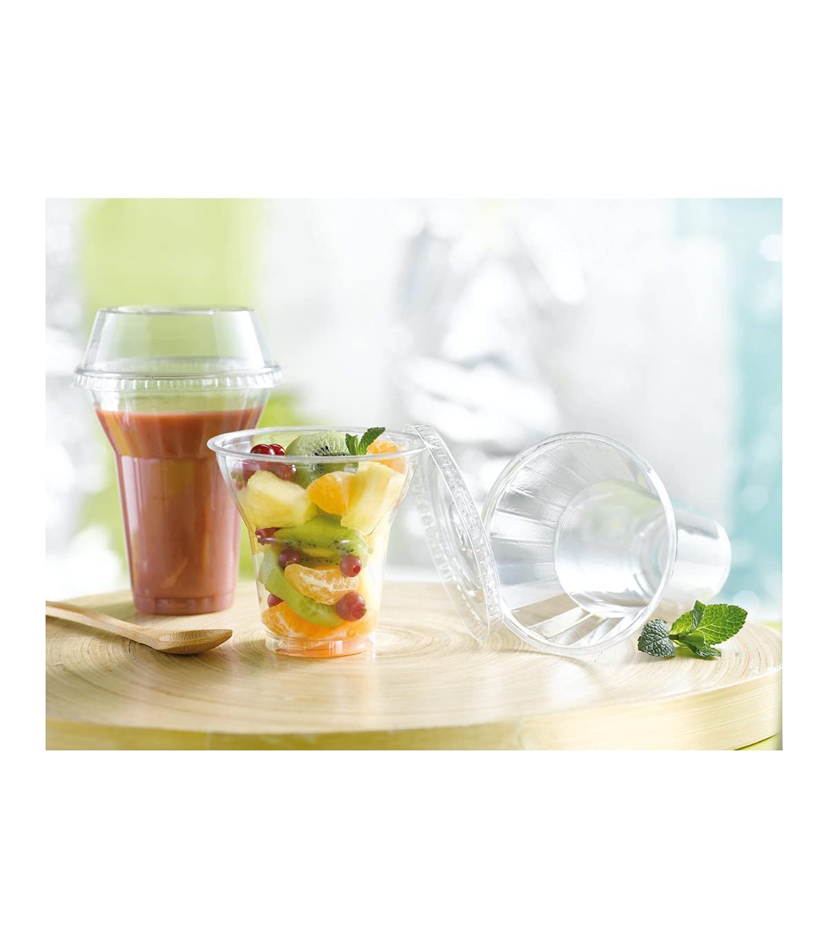 Clear PLA Plastic Party Cups (Case of 1000) - 15 oz Disposable Drinking Cups by PacknWood - Ideal for Parties, Events, and Catering Services - 210GPLA450