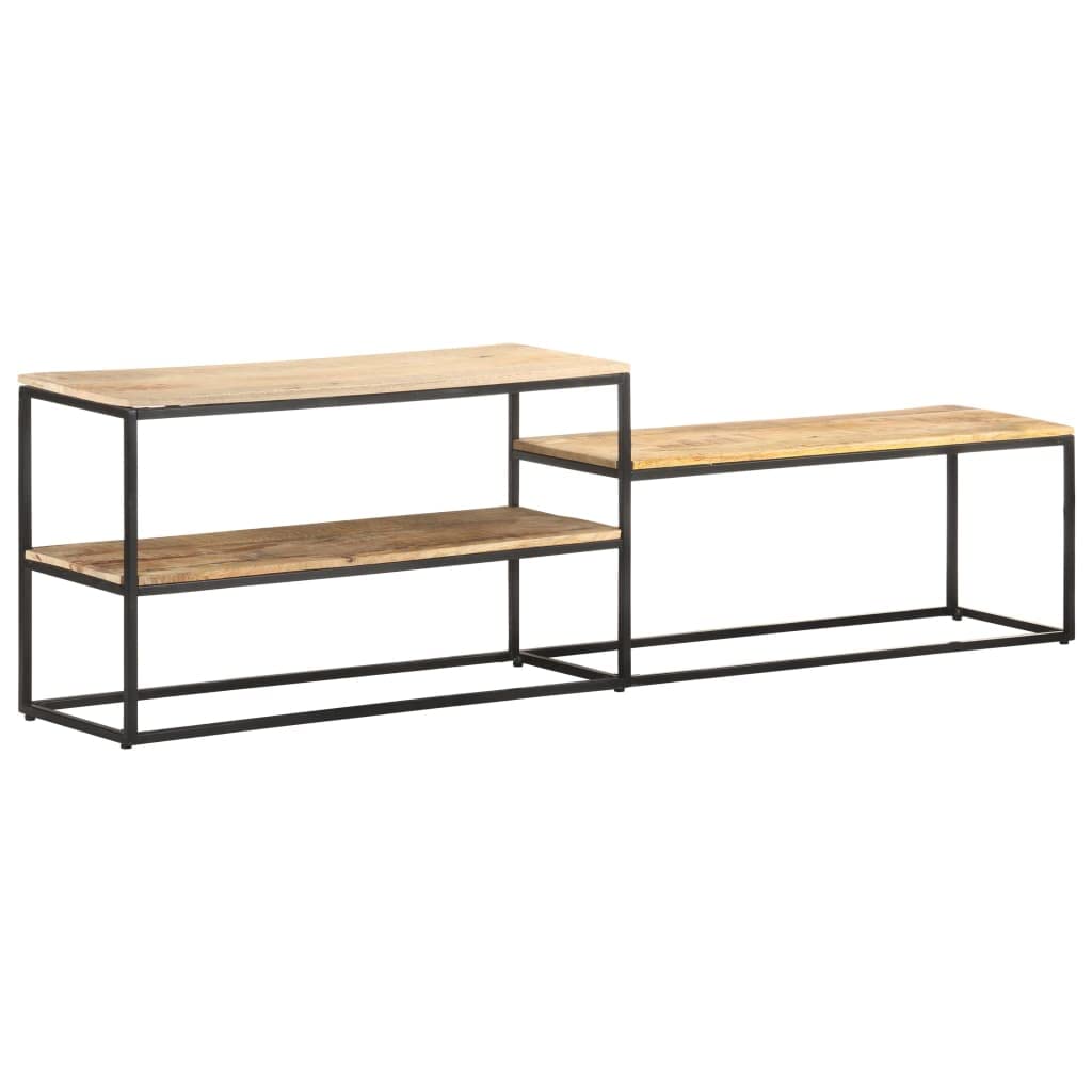 Rustic Mango Wood TV Stand with Storage - 70.9