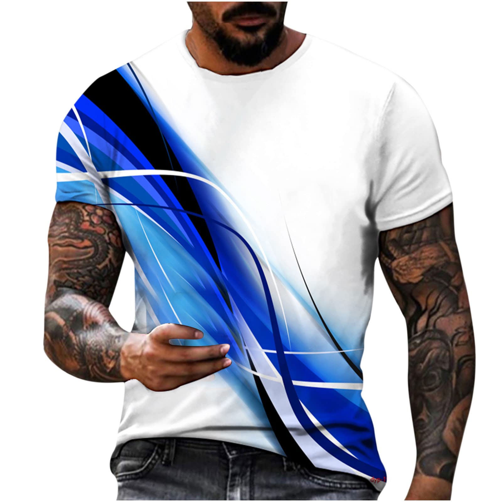 3D Printed Men's T-Shirts - Summer Short Sleeve Crewneck Tees for Casual & Athletic Wear | Comfortable Daily Tops for Gym, Streetwear & Outdoor Activities
