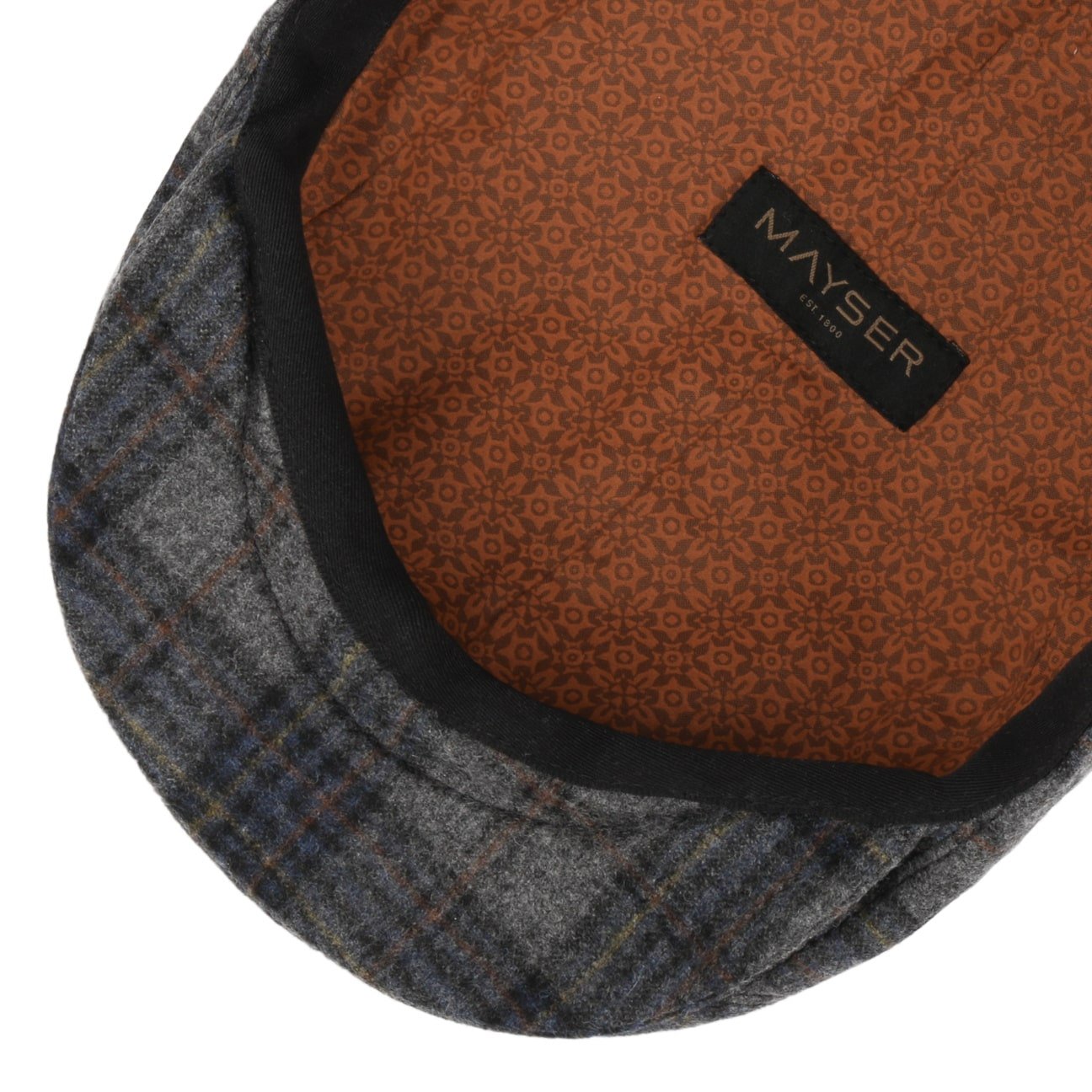 Lennart Shetland Check Flat Cap by Mayser - Classic Wool Men's Hat for Autumn & Winter - Perfect for Outdoor Activities, Travel, and Casual Wear