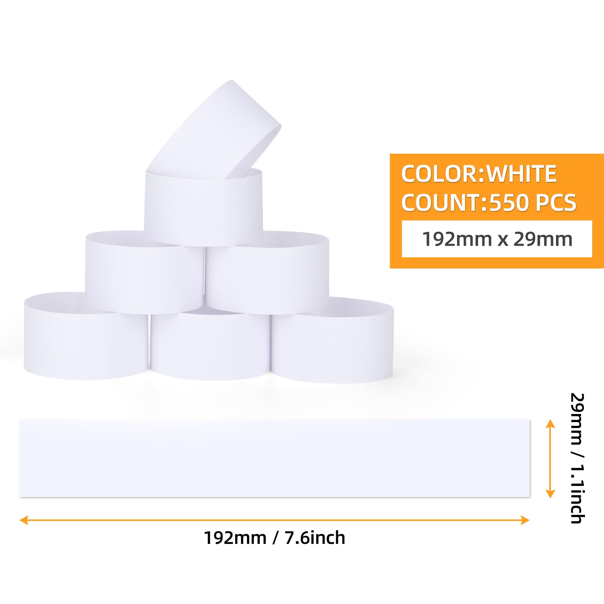 Blank White Self-Adhesive Money Bands for Cash - 550PCS Currency Straps | Bill Wrappers & Cash Organizer for Banks, Retail Stores, and Home Use