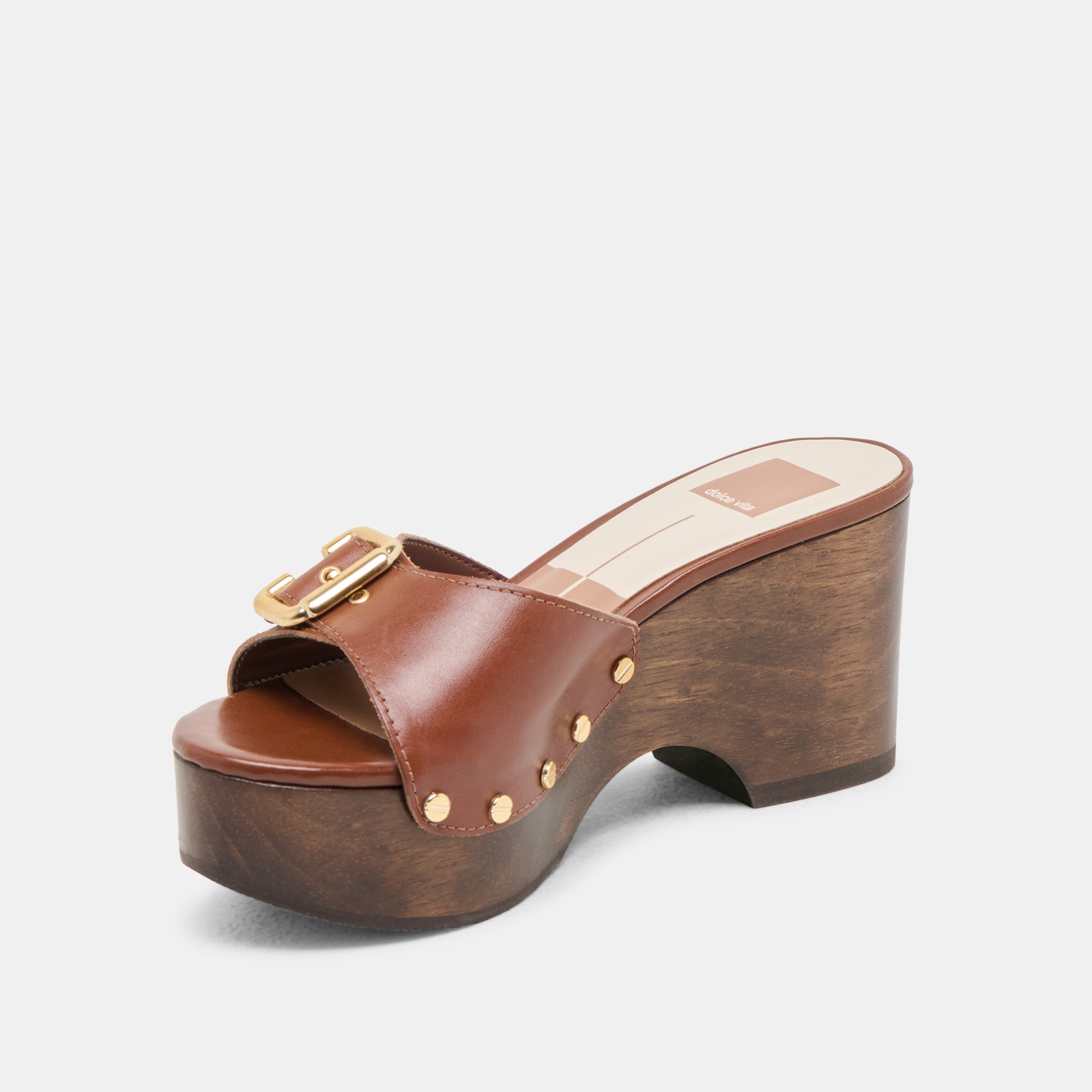 YALAH Women's Brown Leather Heels - Comfortable High Heel Pumps for Office, Party & Evening Wear