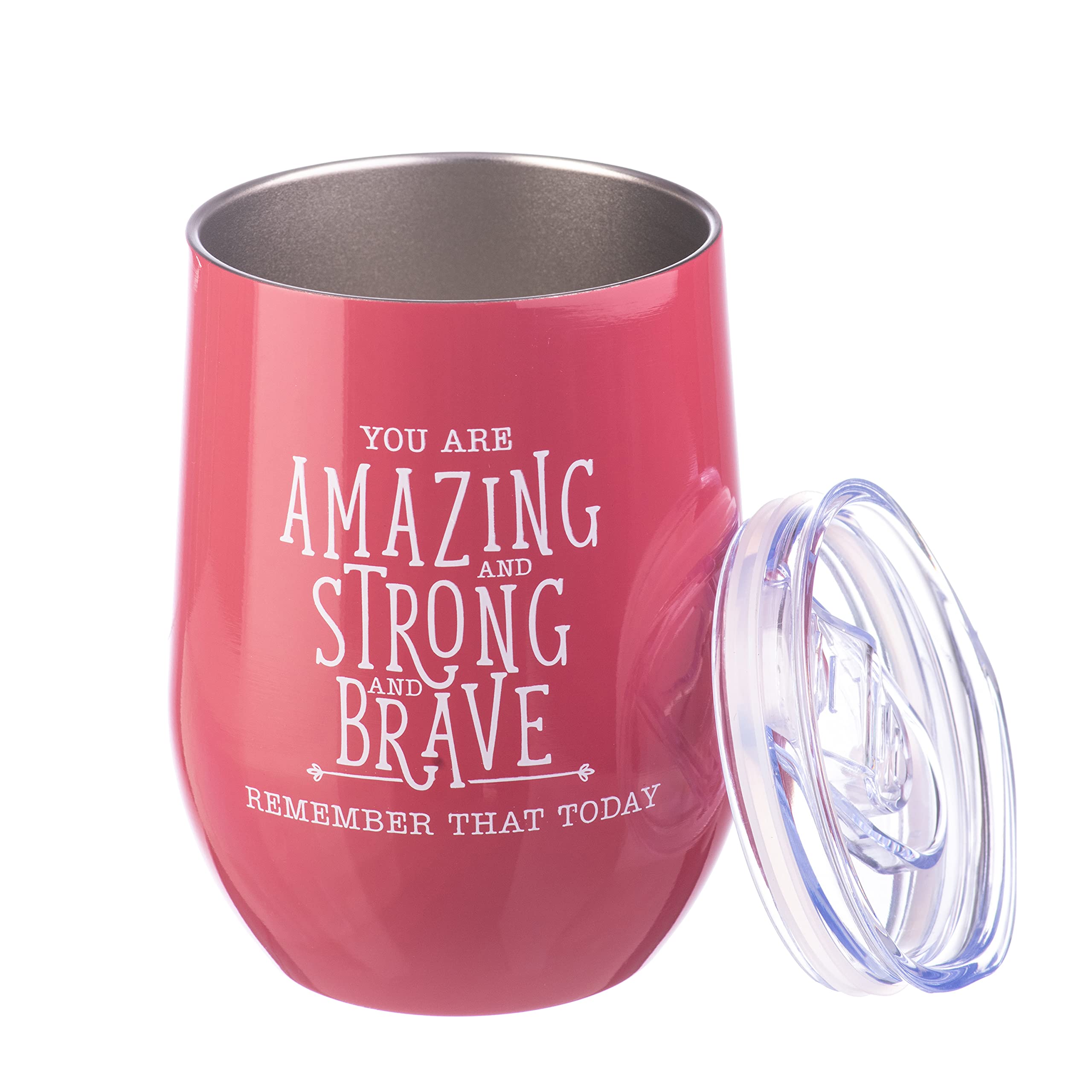 DIVERSEBEE Inspirational Thank You Gifts for Women - Insulated Wine Tumbler Cup with Lid (Ruby) - Perfect for Mom, Sister, Wife, Coworker, Nurses, Best Friend, Encouragement, Birthday, Wine Lovers, Outdoor Picnics, and Relaxing Evenings