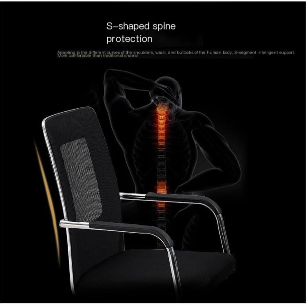 Ergonomic Mesh Office Chair - Adjustable Height, Lumbar Support & Breathable Backrest for Home Office, Conference Room, Gaming & Work (Black, Size A) - Perfect for Long Hours Sitting & Comfortable Workspace Setup