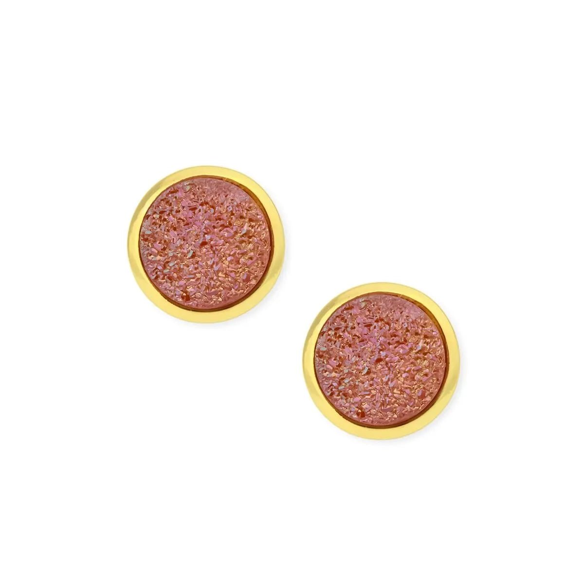 Tiny Druzy Stud Earrings for Women - Sparkling Crystal Gemstone Jewelry for Daily Wear & Special Occasions