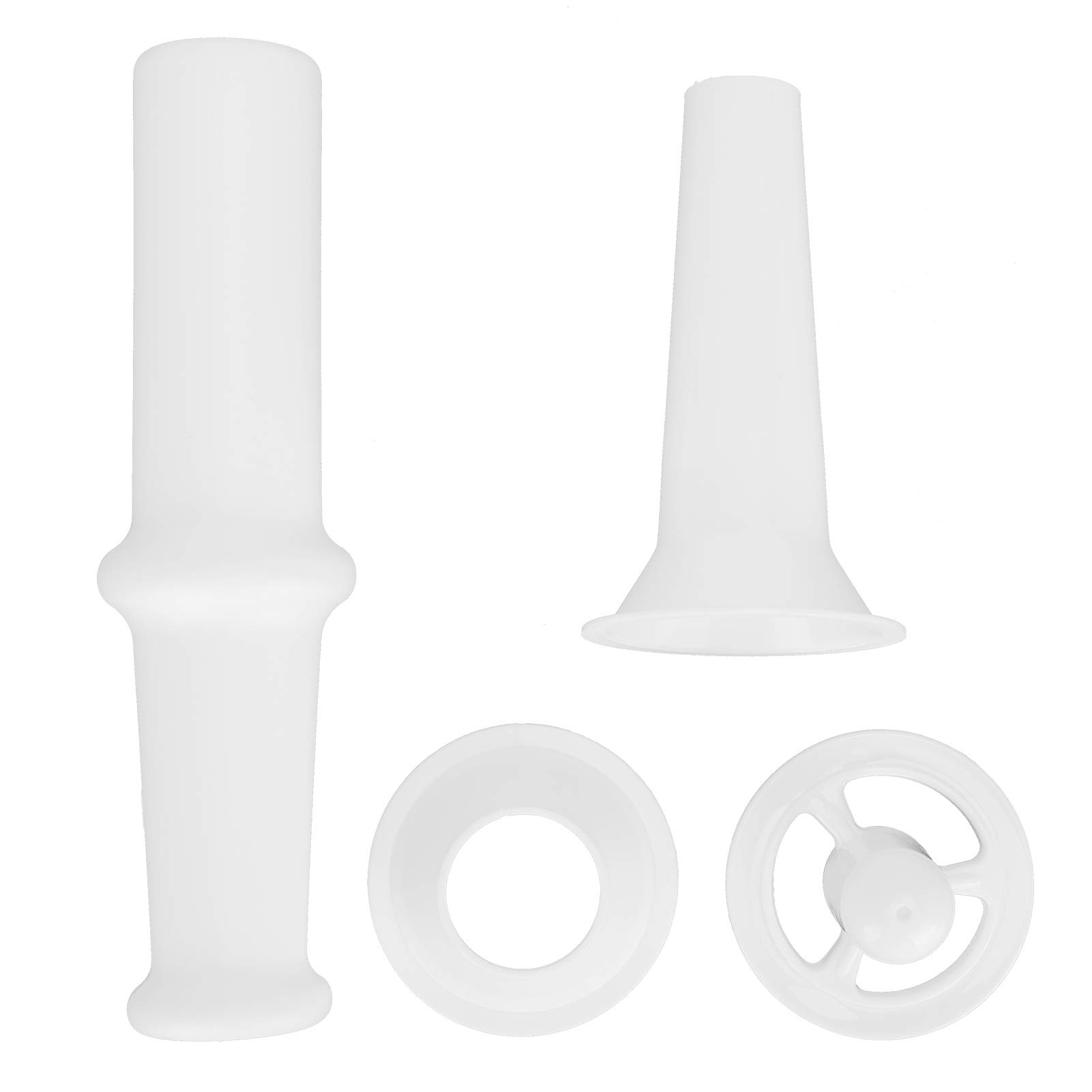 Stainless Steel Sausage Stuffer Nozzle Kit - 3-Piece Manual Sausage Filler Attachment Set with Food Pusher & Kubbe Tube for 7# Meat Grinder - Perfect for Homemade Sausages, Burgers & Ground Meat Processing