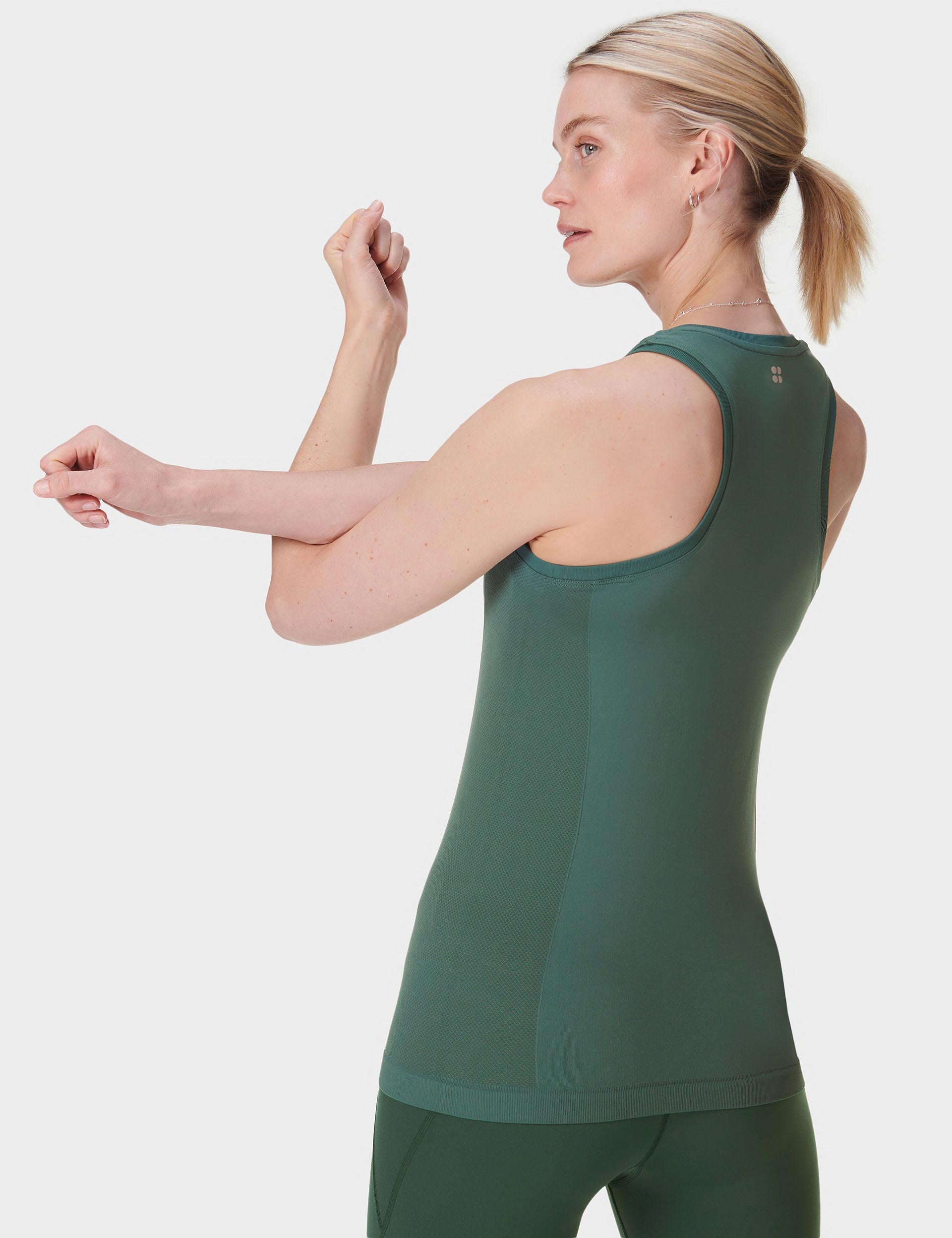 Athlete Seamless Gym Vest - Breathable Workout Tank Top for Men & Women | Glade Green | Perfect for Gym, Running & Yoga Training