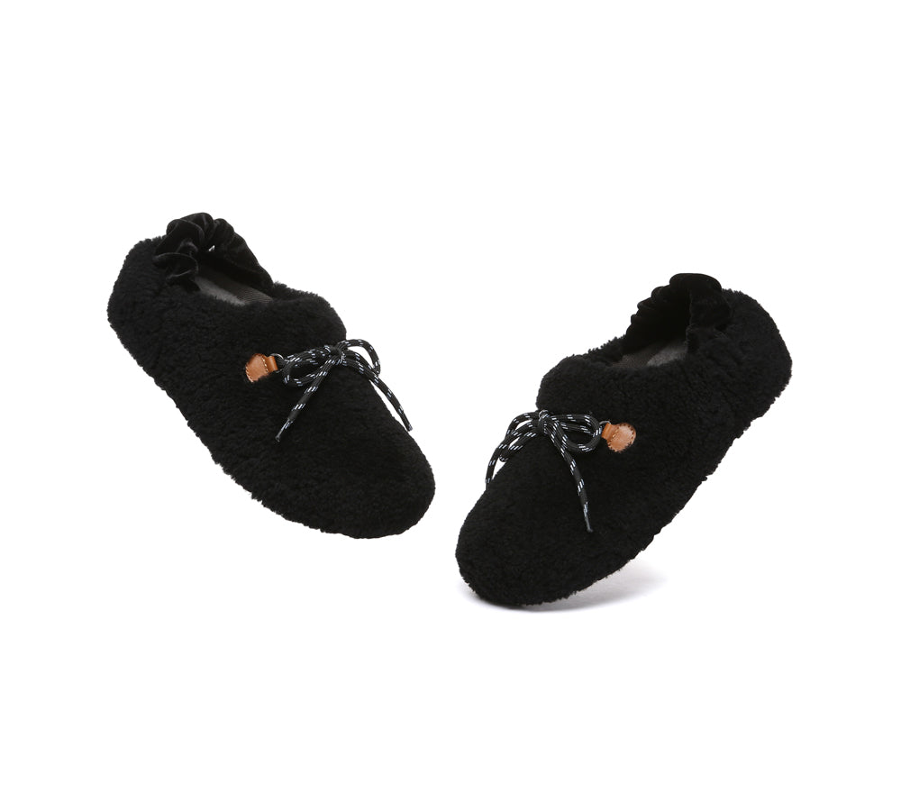 Australian Shepherd® Women's UGG Slippers - Genuine Curly Sheepskin Wool Slingback Barrett House Shoes for Cozy Indoor Comfort & Warmth - Perfect for Winter Lounging, Home Relaxation & Gift Giving