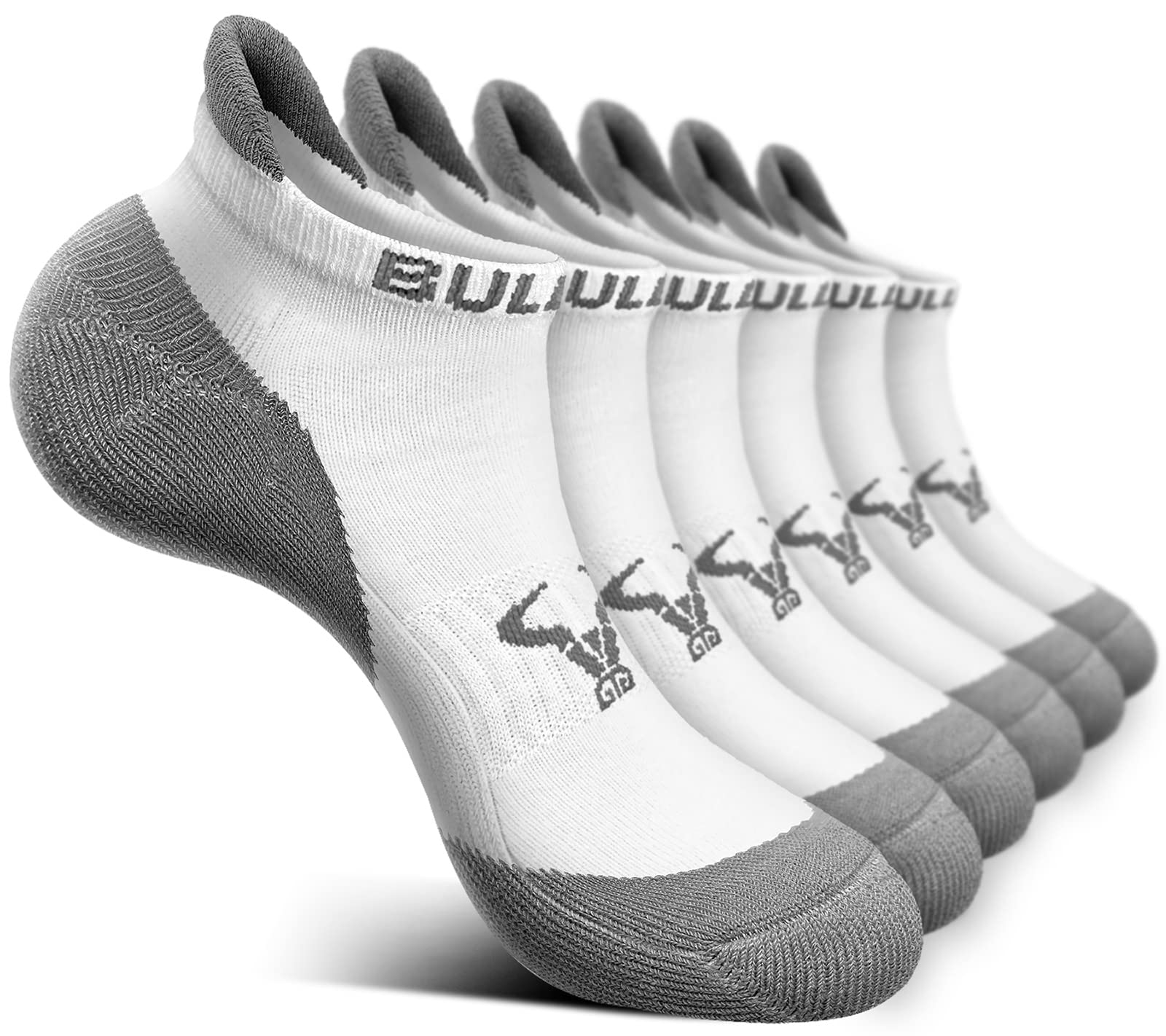 BULLIANT Women's Athletic Socks 6-Pack - No Show Cushioned for Running & Walking with Arch Support - Perfect for Sports & Daily Wear