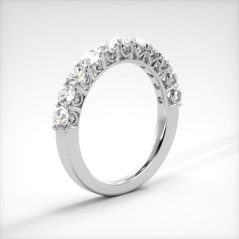 1.16 Carat Round Diamond Shared Prong Wedding Band - Elegant Bridal Ring for Engagement, Anniversary & Special Occasions