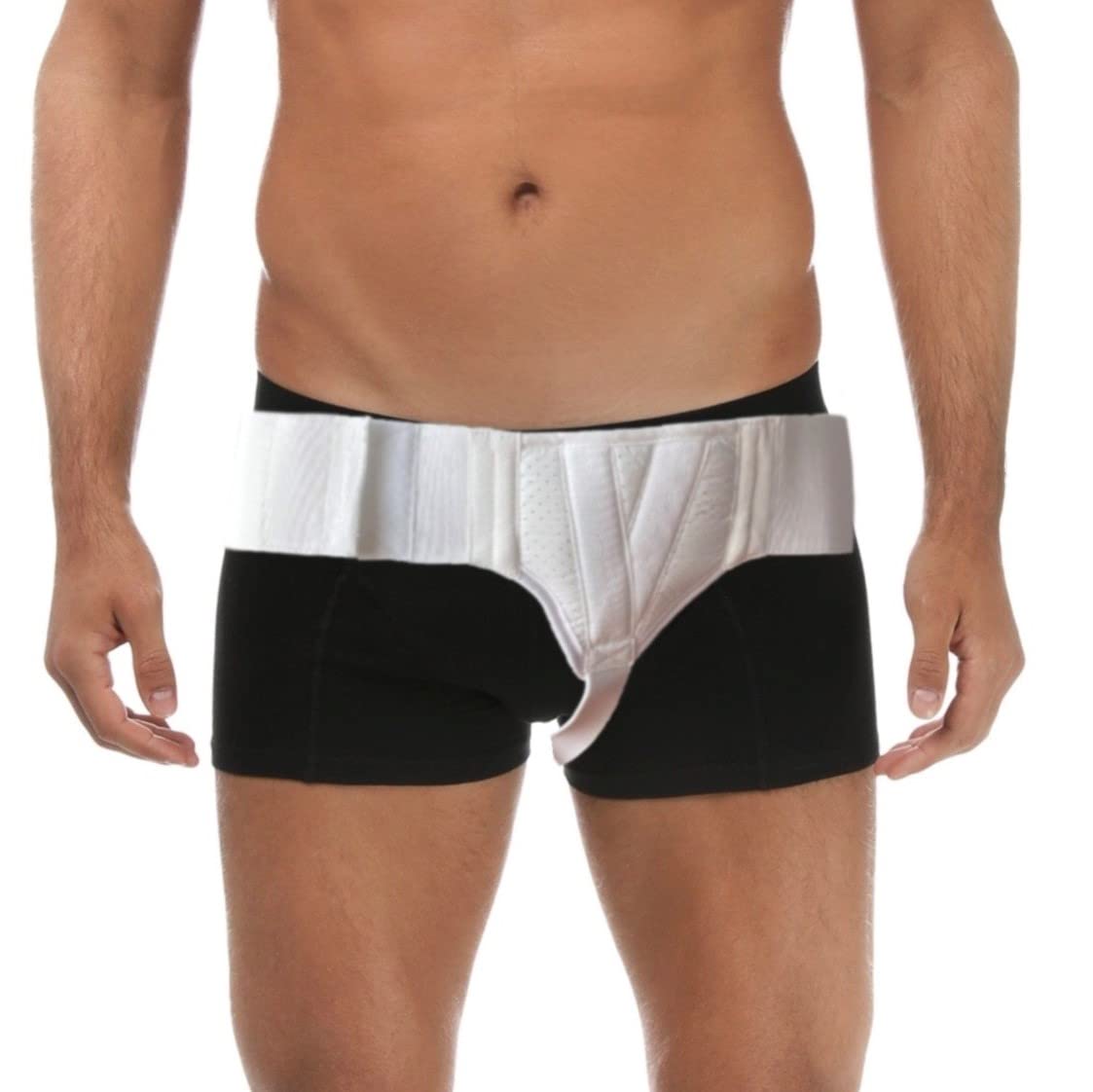 Left Side Inguinal Groin Hernia Truss with Comfortable Compression Pad - Small Size for Men & Women - Ideal for Daily Support & Pain Relief