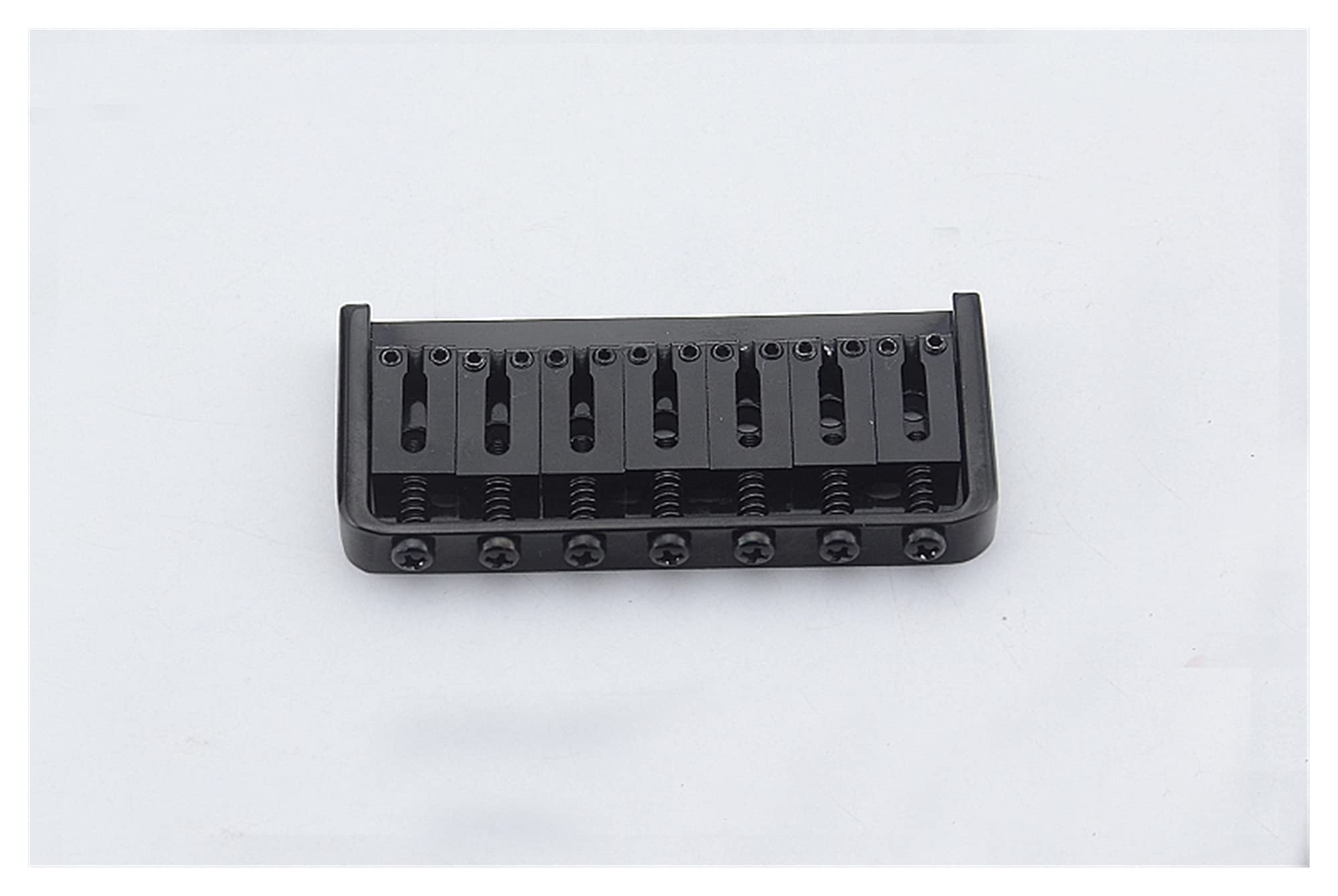 7-String Electric Guitar Fixed Bridge Saddle Set - Stainless Steel Black Tailpiece with Steel Plate | Perfect for Guitar Repair, Upgrades & Professional Performances