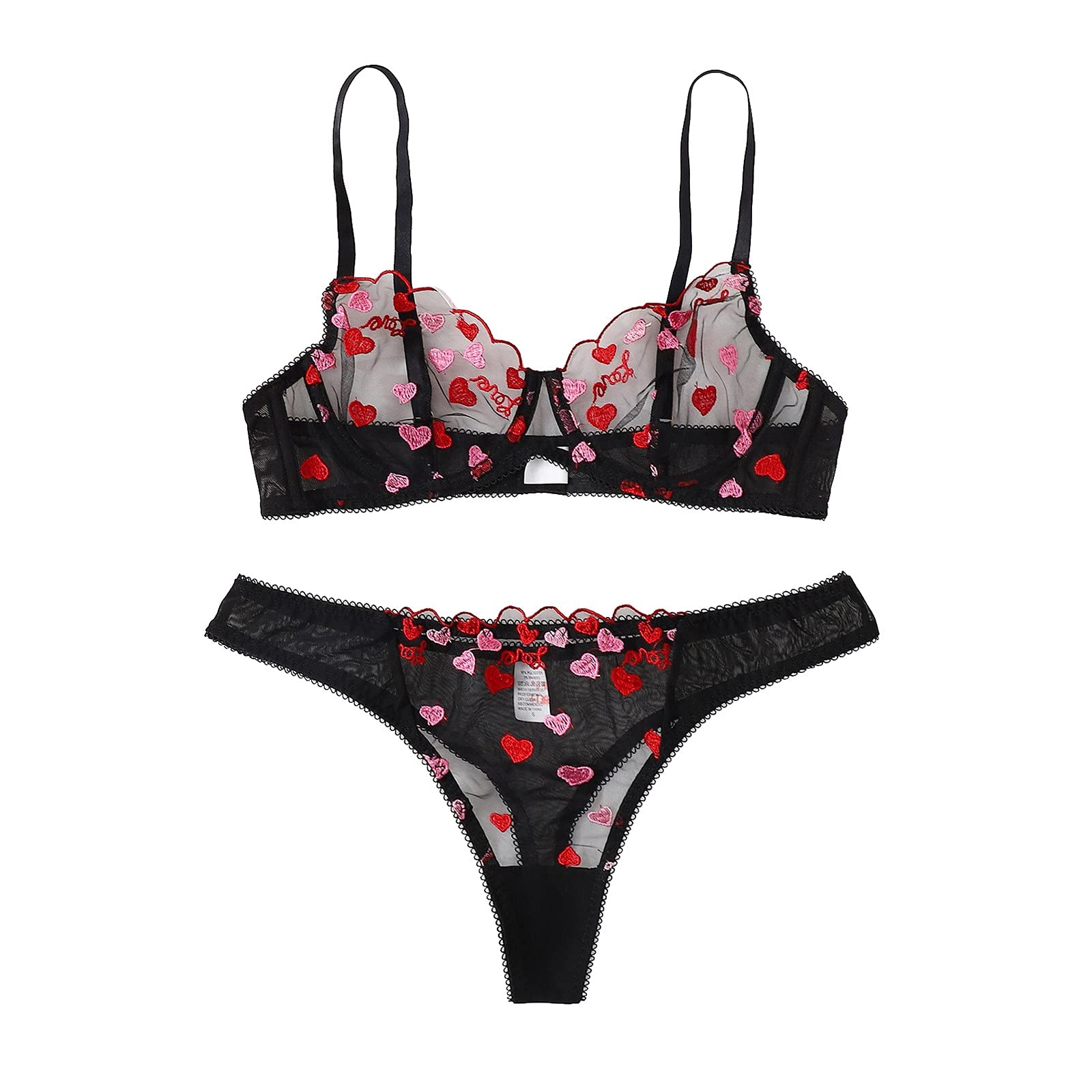 Sexy Plus Size Women's Push Up Lingerie Set - Floral Embroidery Polyester Underwear for Comfort & Confidence | Perfect for Date Night, Boudoir Photography & Special Occasions