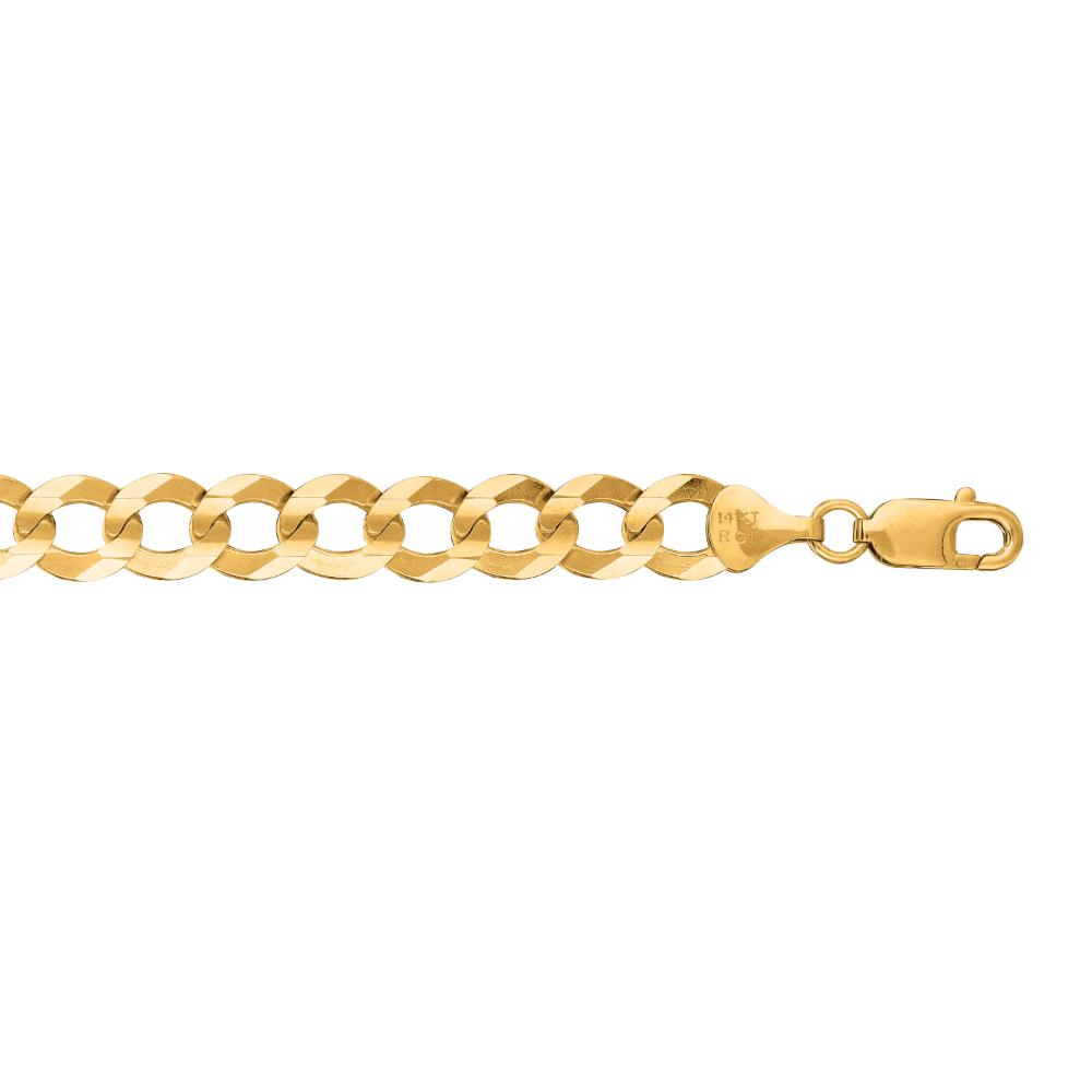 14K Gold 12.18mm Comfort Curb Chain Necklace for Women - Dainty Layering Jewelry for Everyday Wear & Special Occasions