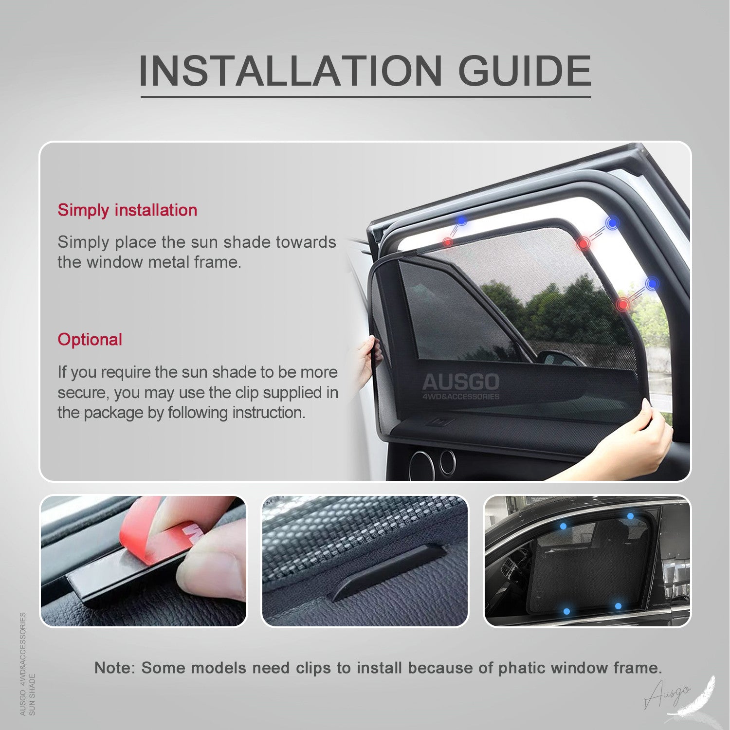 2017-2023 Hyundai Kona Car Window Sun Shade - Magnetic UV Protection Sunshade for Front Side Windows | Perfect for Summer Driving, Road Trips & Parking in Direct Sunlight