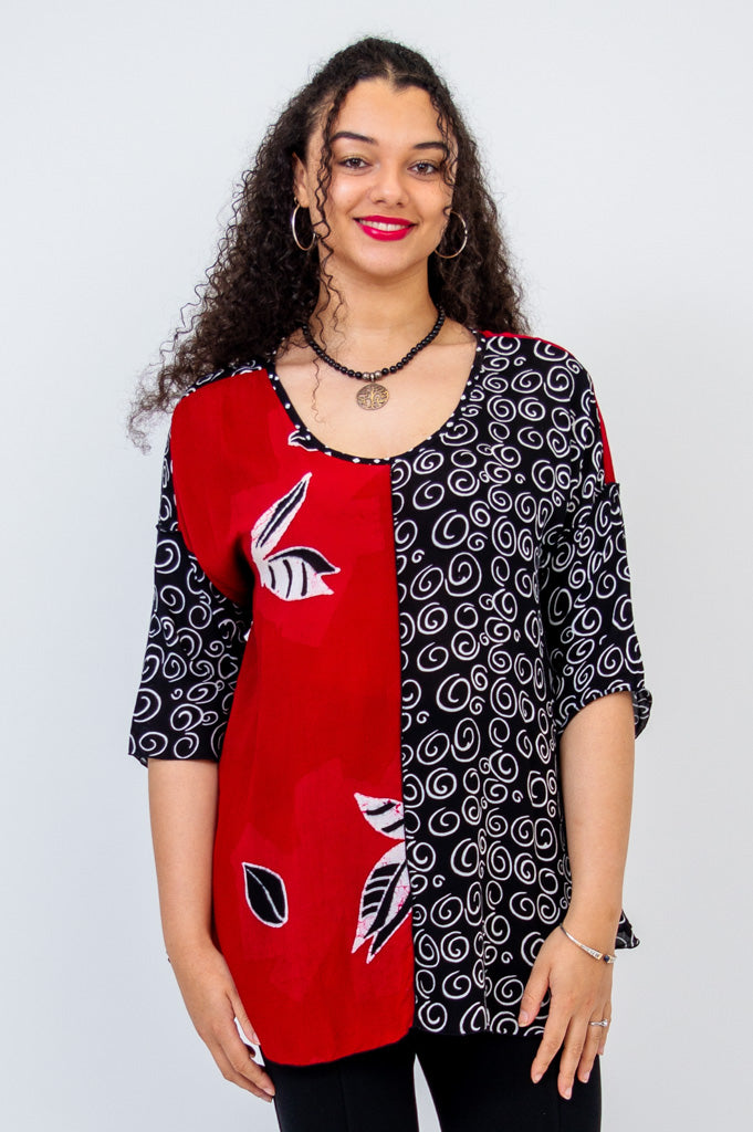 Gayle Top Lattice Mix Women's Fashion Blouse - Perfect for Casual Outings, Dates & Summer Wear
