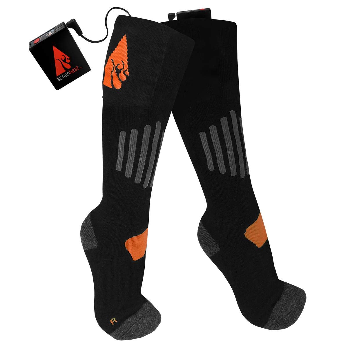 ActionHeat 3V Wool Rechargeable Battery Heated Socks for Men & Women - Winter Warm Thermal Footwear for Outdoor Activities, Hiking, Skiing & Cold Weather