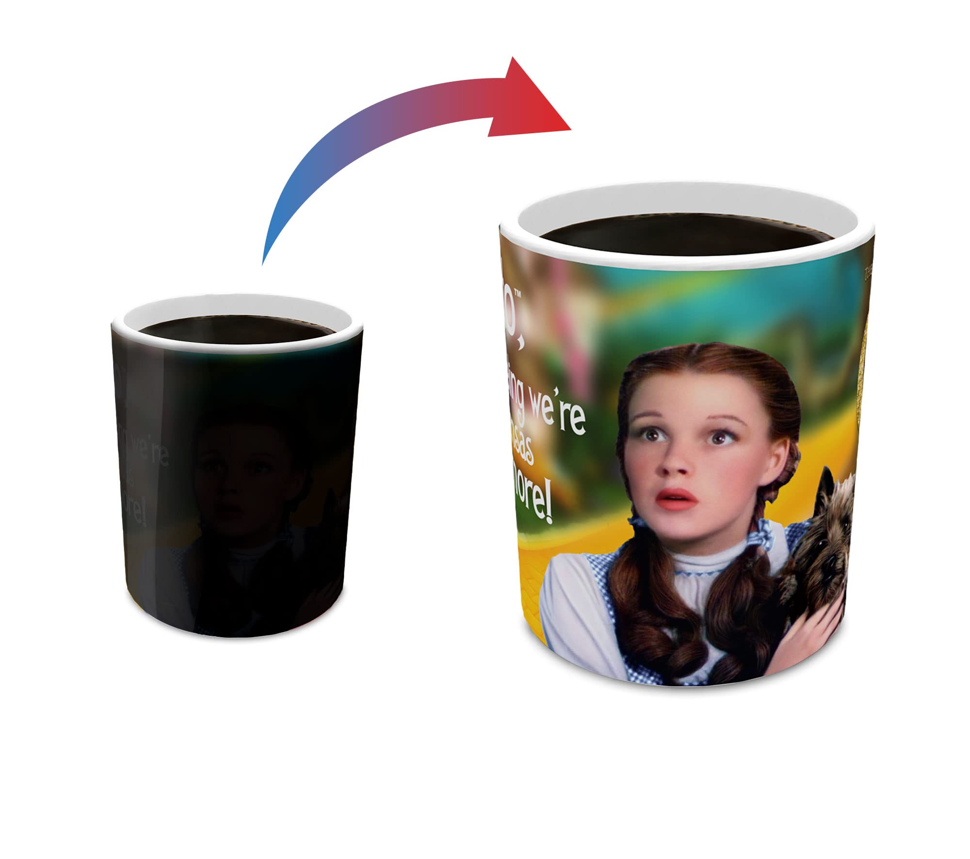 Wizard of Oz Morphing Mug - Dorothy & Toto Ceramic Coffee Cup (Black) | Heat Activated Design for Home, Office & Gift Giving