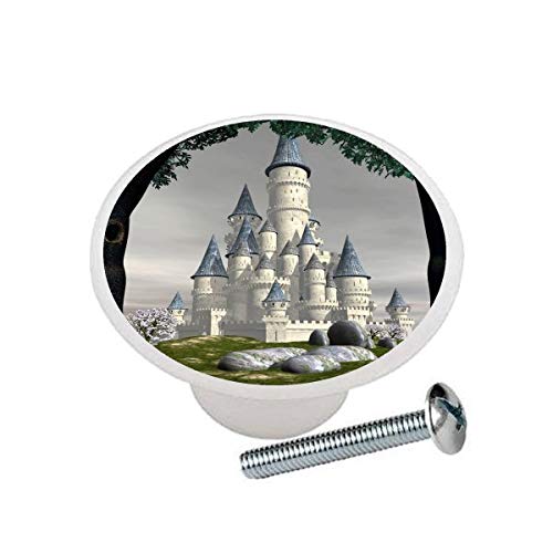 Fairy Tale Princess Collection - Glossy Ceramic Cabinet Knobs & Drawer Pulls - Castle Image #3 - Vintage Style Hardware for Bedroom Dresser, Kitchen Cabinets & DIY Furniture Projects