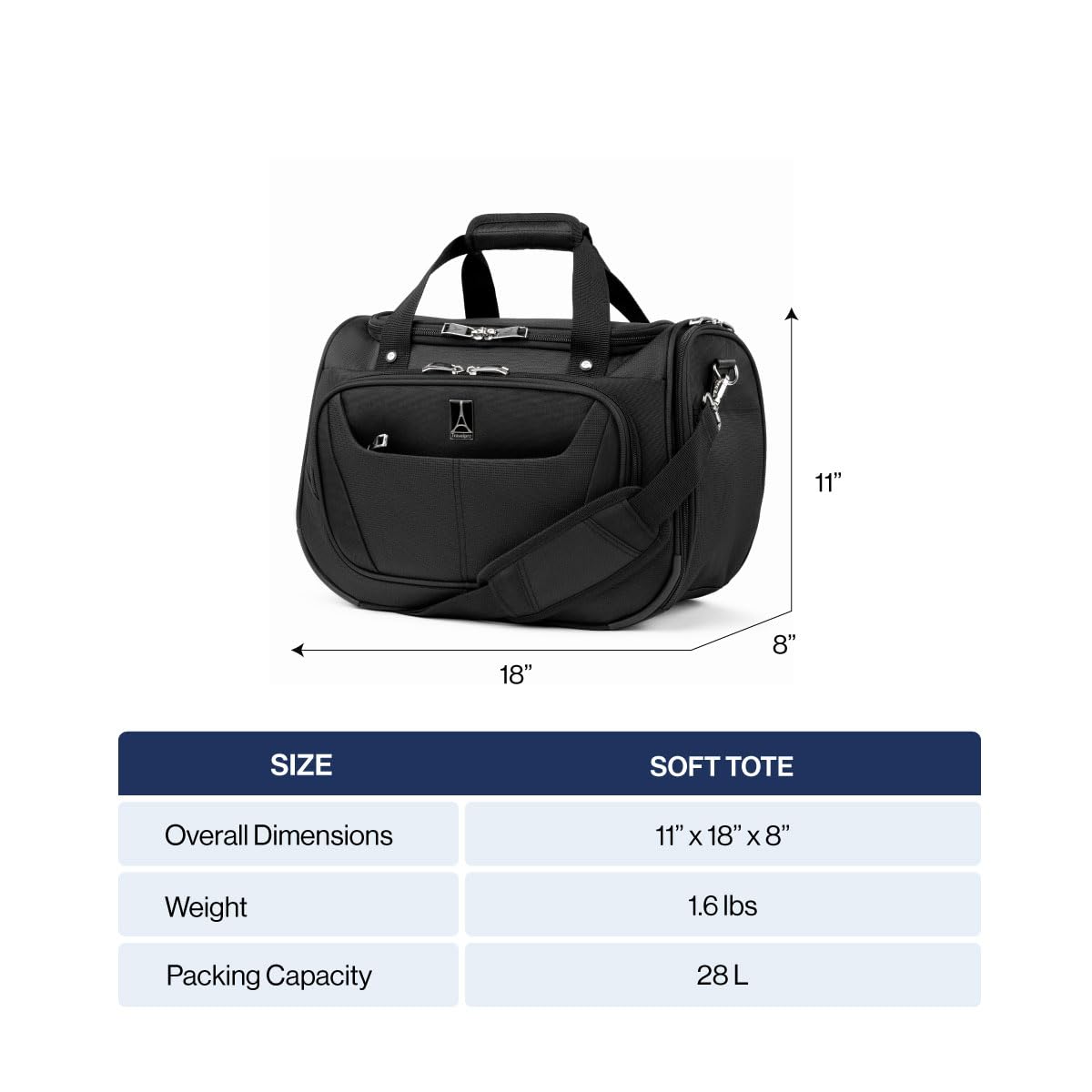 Travelpro Maxlite 5 Softside Lightweight Underseat Carry-On Travel Tote - Compact Overnight Weekender Bag for Airplane, Business Trips & Weekend Getaways