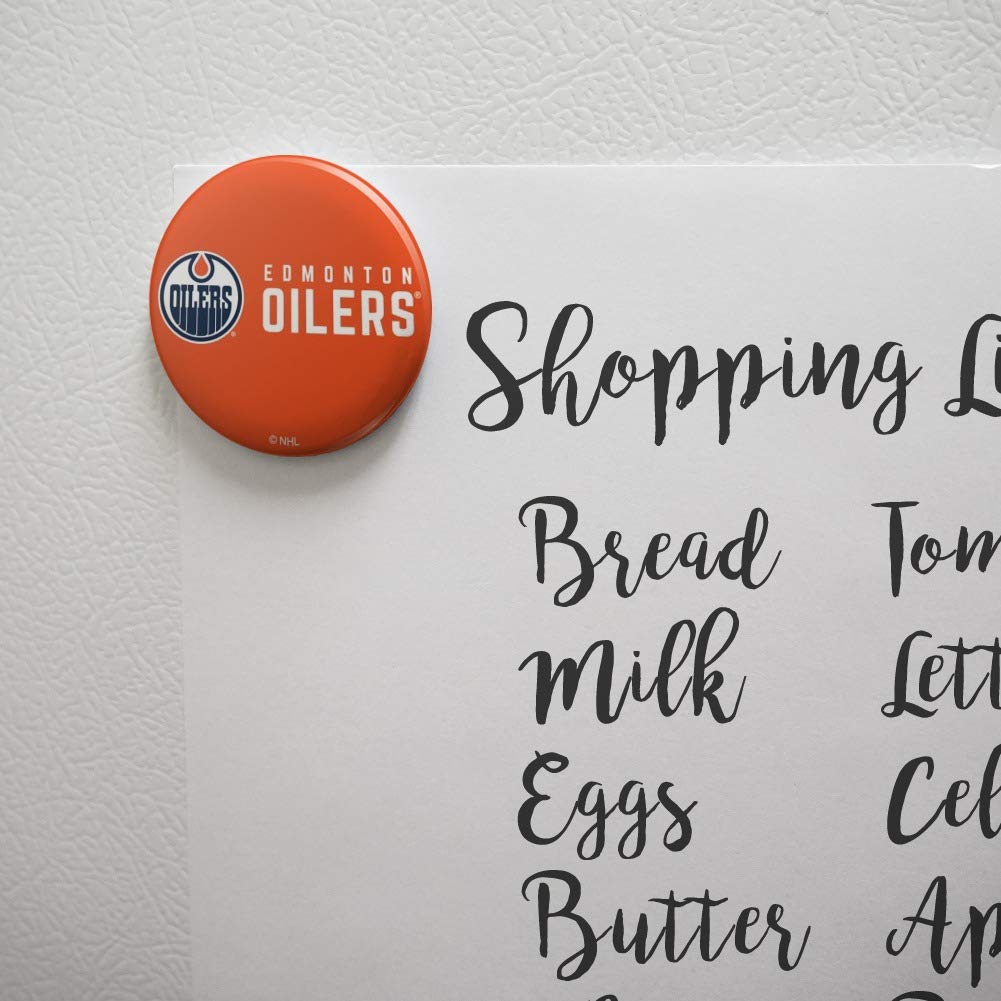 Edmonton Oilers NHL Logo Refrigerator Magnet - Strong Kitchen & Locker Decorative Magnet for Fans, Perfect for Fridge, Office, Dorm & Metal Surfaces