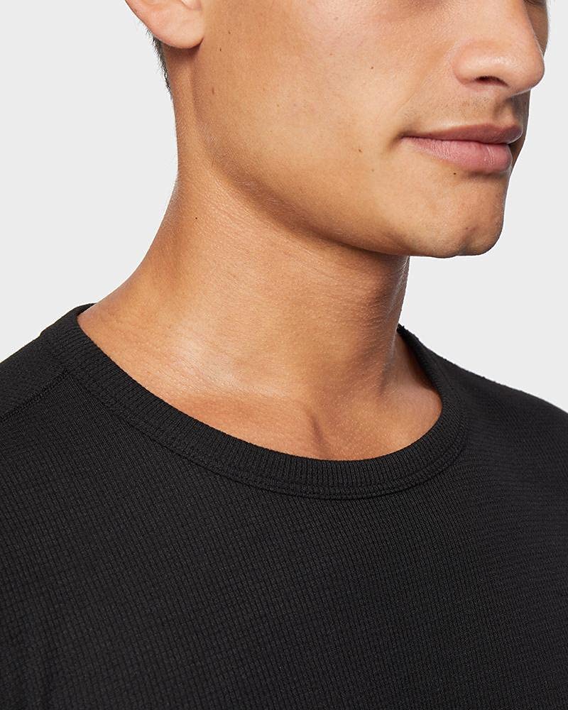 32 Degrees Men's Midweight Ultra Soft Thermal Waffle Baselayer Crew Neck Long Sleeve Top - Warm Winter Underwear for Hiking, Skiing & Outdoor Activities