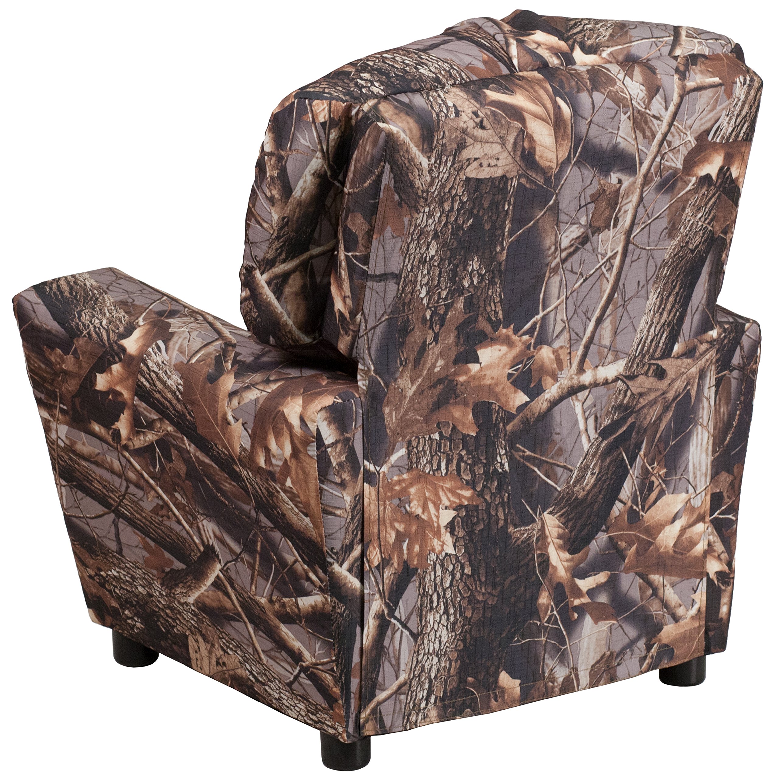 Emma & Oliver Camouflage Kids Recliner Chair with Cup Holder - Comfortable Children's Armchair for Bedroom, Playroom & TV Watching