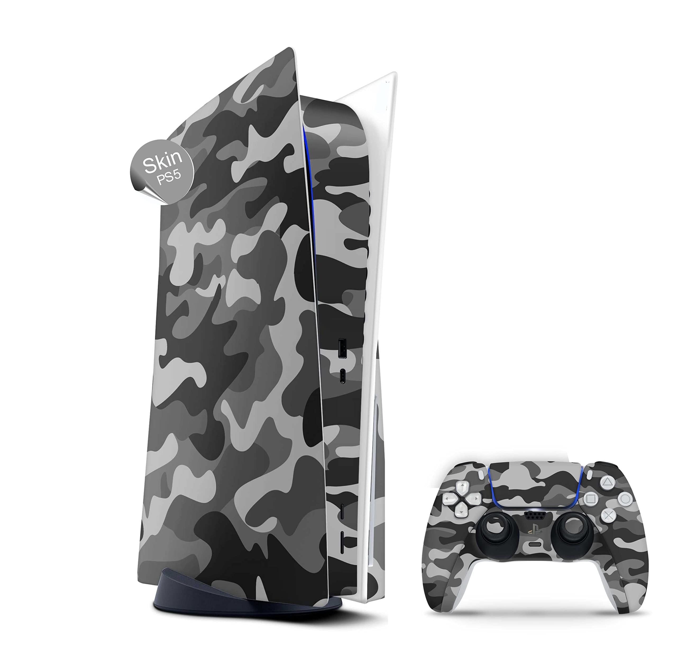 PlayStation 5 Disk Edition Vinyl Skin Sticker - Urban Camo Design Protective Cover for PS5 Console & Controller | Durable Gaming Decal for Enhanced Grip & Scratch Protection | Perfect for Gaming Setups, Themed Rooms & Collector Displays