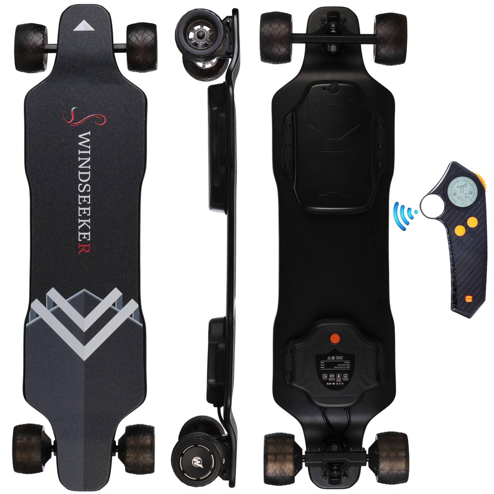 Premium Electric Skateboard with LCD Remote - 1650W Dual Motor, 27 MPH & 18 Miles Range - V5, G5 & Off-Road Models - 7+2+2 Maple & Fiberglass Deck (330 lbs Capacity) - LED Lights for Night Riding - Perfect for Commuting, Campus Travel & Outdoor Adventures