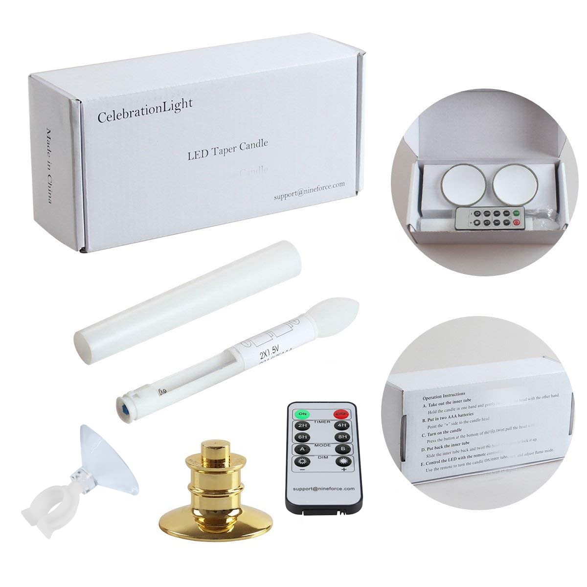 Flameless LED Taper Candles with Remote - Battery Operated Window Candles for Christmas Decor