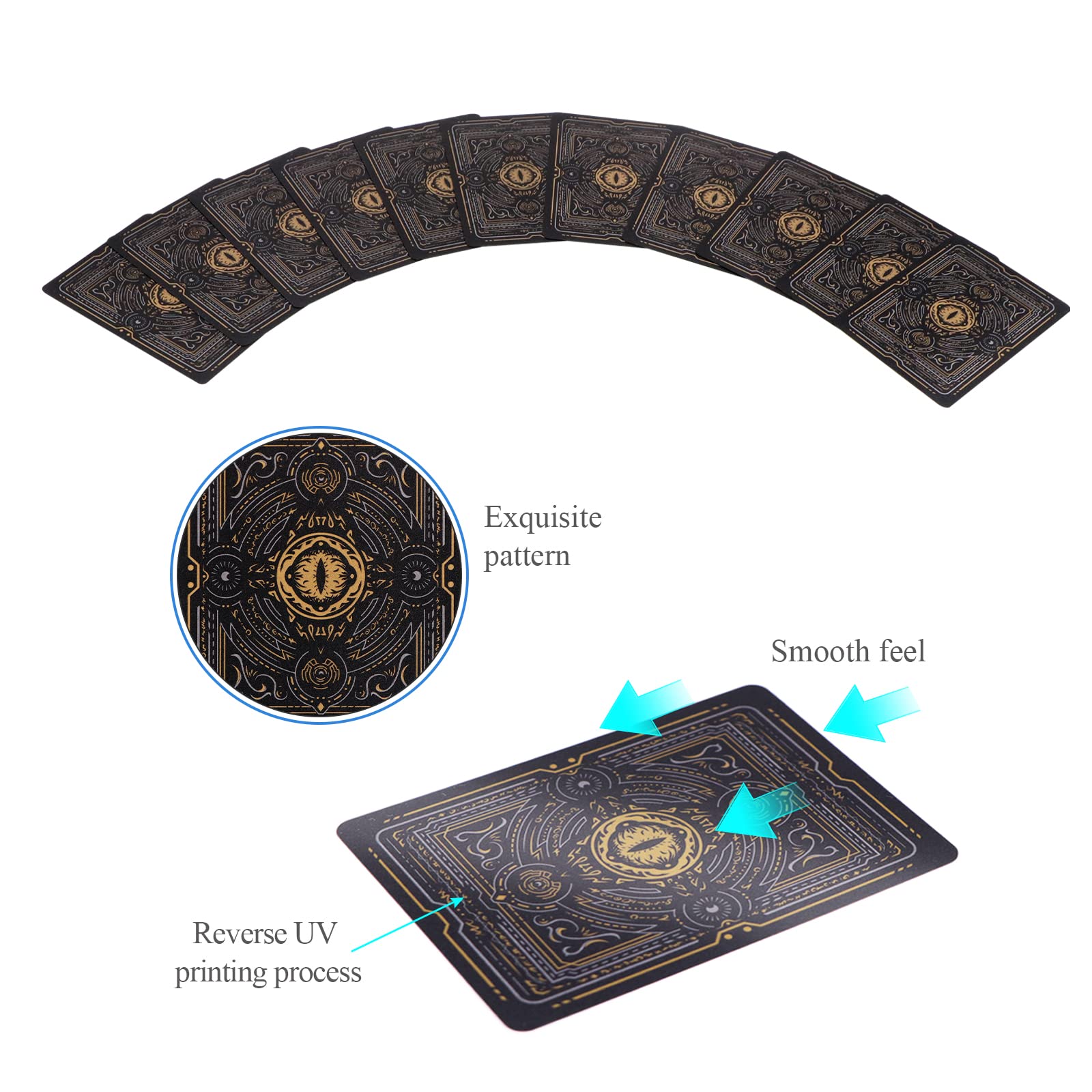 Premium WJPC Plastic Playing Cards - Waterproof, Easy Shuffle, Black Dragon Design | Durable Poker Cards for Casino Games, Magic Tricks & Party Entertainment | Ideal for Poker Nights, Cardistry & Travel