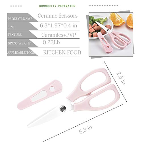 Ceramic Baby Food Scissors with Protective Cover - Safe, Portable Kitchen Shears for Cutting Fruits, Vegetables & Soft Foods - Ideal for Travel, Baby Meals & Everyday Kitchen Use