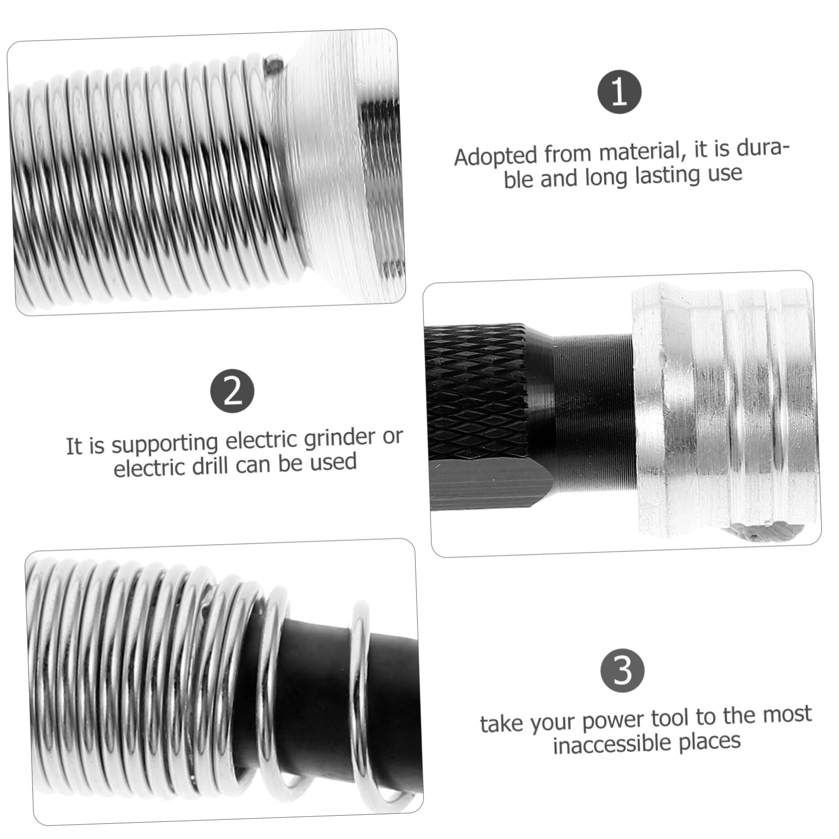 Flex Shaft Grinder Electric Rotary Tool - 180W Flexible Shaft Drill Machine with Soft Axis, Compatible with Cordless Drills for Jewelry Making, Wood Carving & Metal Polishing