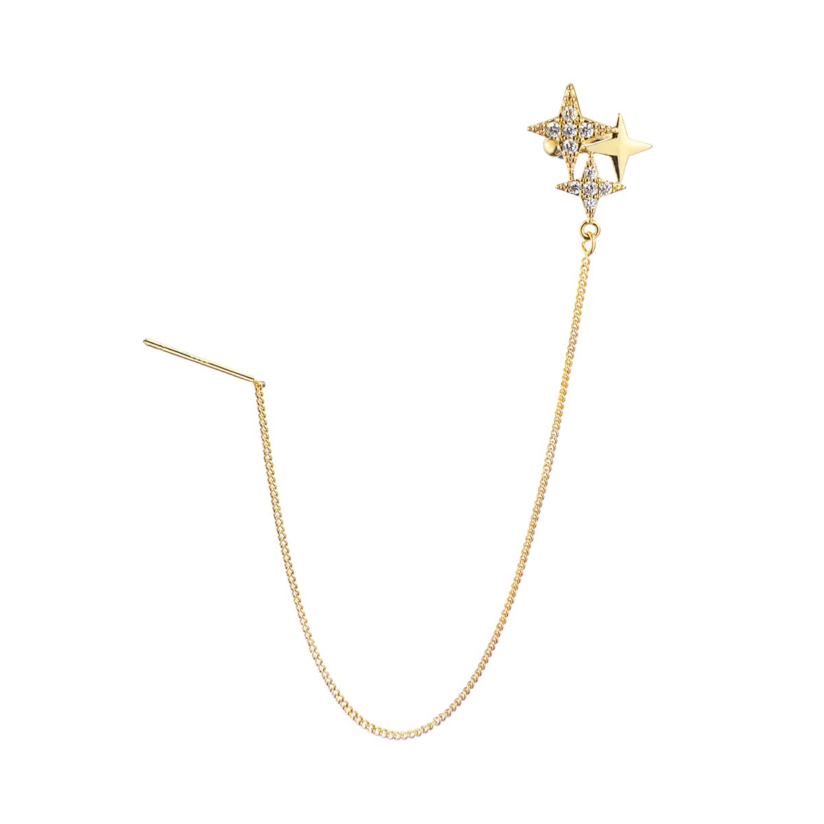 Vercret Gold Cuff Earrings for Women - Adjustable Cartilage Ear Cuff with CZ Stones, No Piercing Wrap Around Ear Clip - Perfect for Parties, Weddings & Everyday Wear