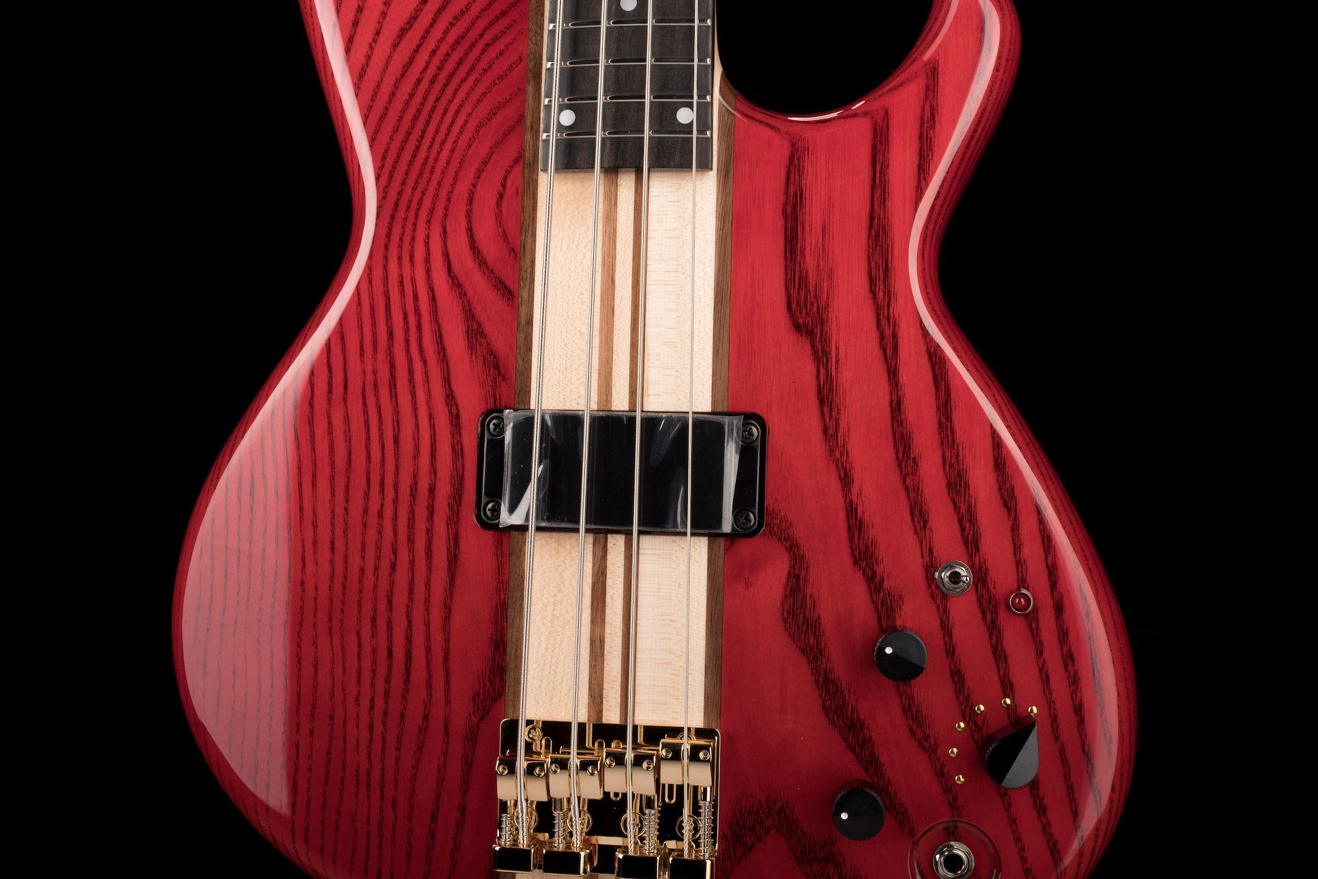 Aria Pro II SB 1000B Reissue 4-String Electric Bass Guitar - Made in Japan, Paduak Red Finish with Gig Bag - Perfect for Professional Musicians & Live Performances