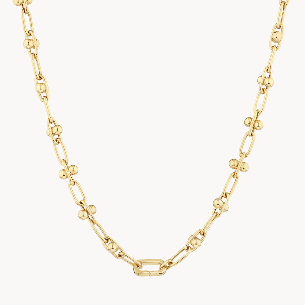 Gold Bauble Paperclip Chain Necklace - Trendy Layering Jewelry for Women, Perfect for Everyday Wear & Special Occasions