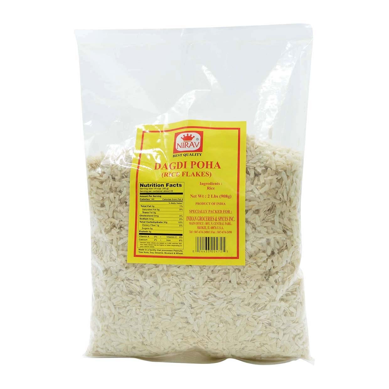 Nirav Dagdi Poha (Rice Flakes) - 908g | Premium Indian Breakfast Cereal | Perfect for Upma, Poha Recipes & Healthy Snacks